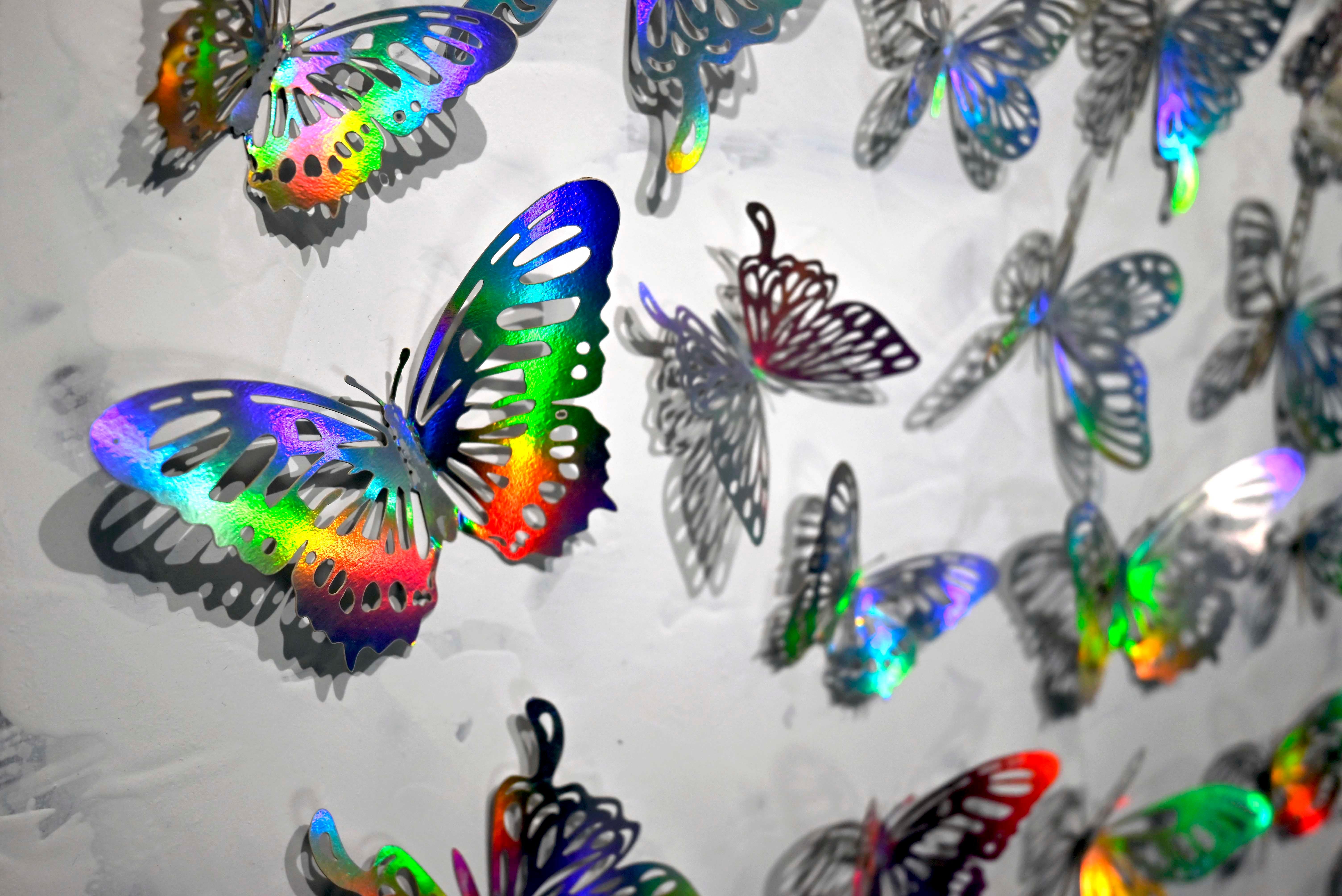 Indian Contemporary Art by Sumit Mehndiratta - Holographic Butterflies  For Sale 5
