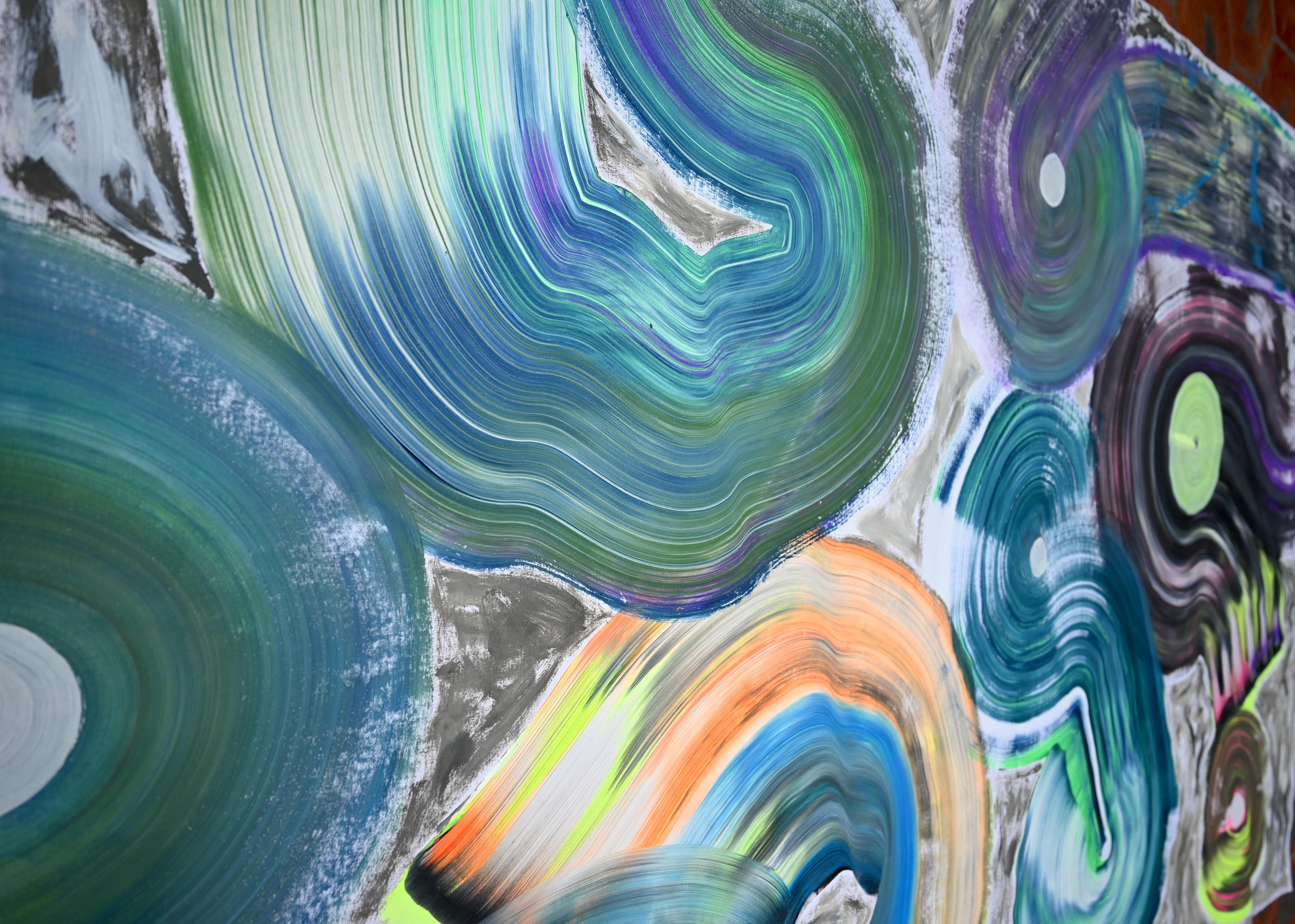 Arte contemporanea indiana di Sumit Mehndiratta - Pattinaggio a colori in vendita 1