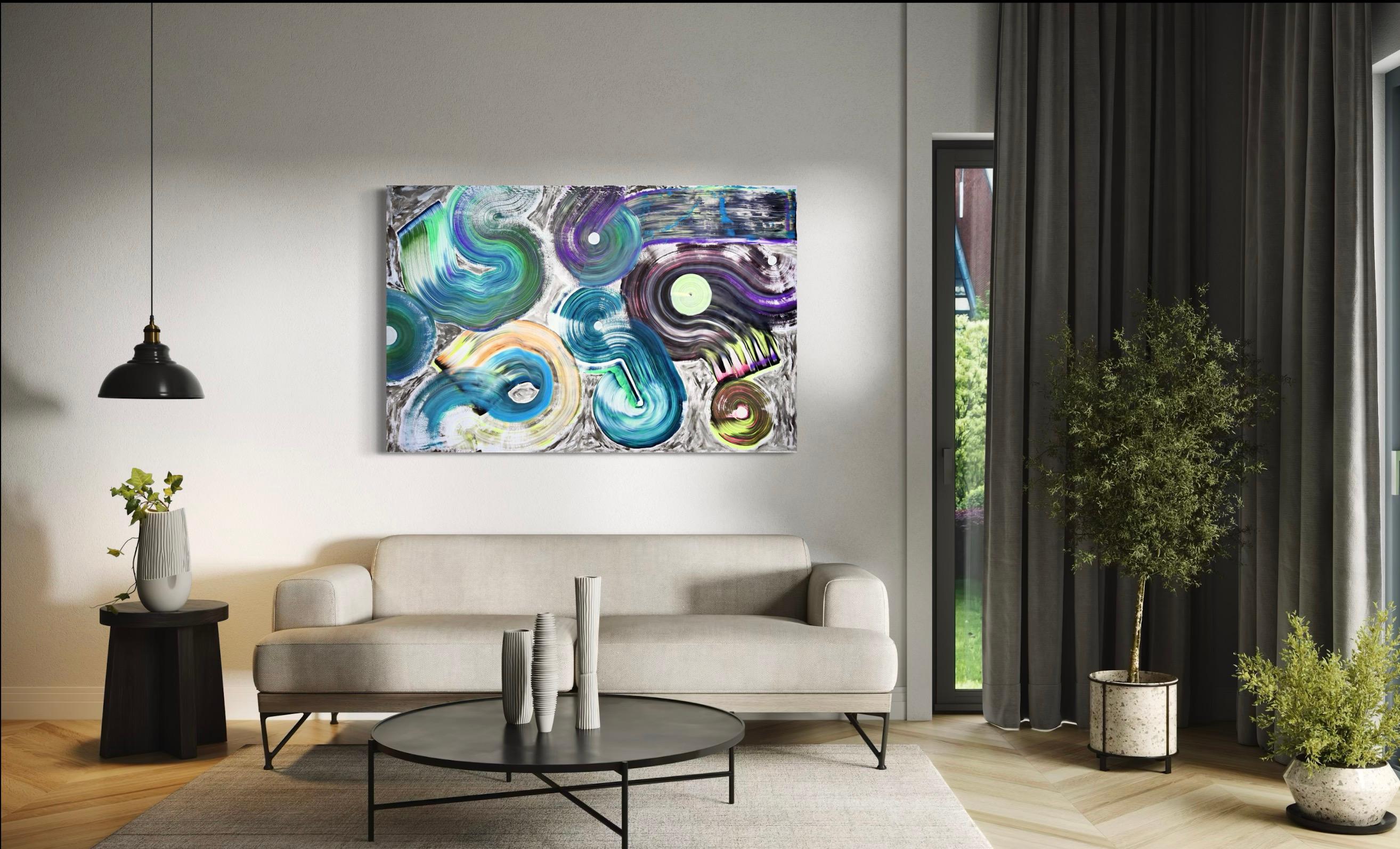 Arte contemporanea indiana di Sumit Mehndiratta - Pattinaggio a colori in vendita 3