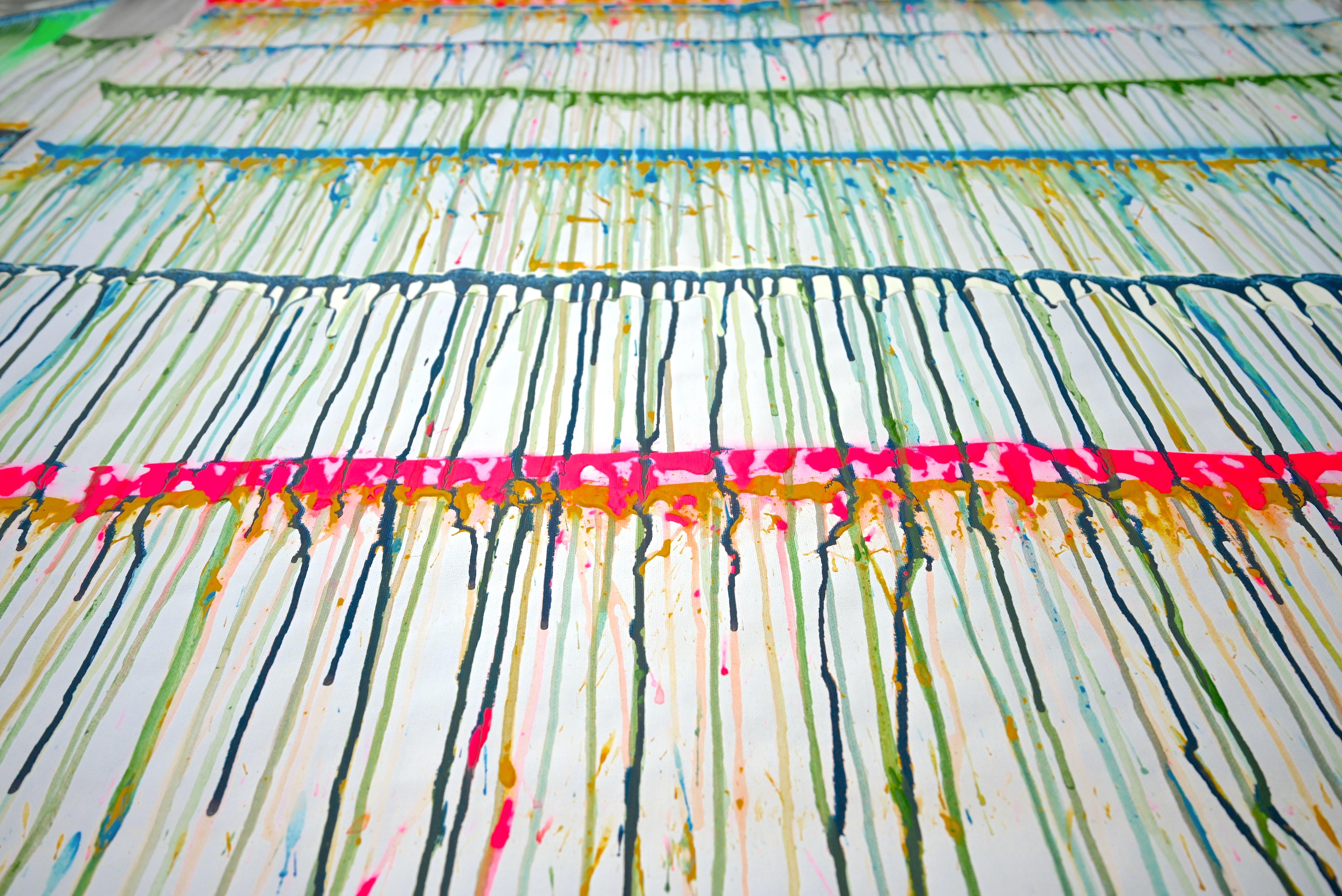Arte contemporanea indiana di Sumit Mehndiratta - Pioggia vibrante in vendita 1