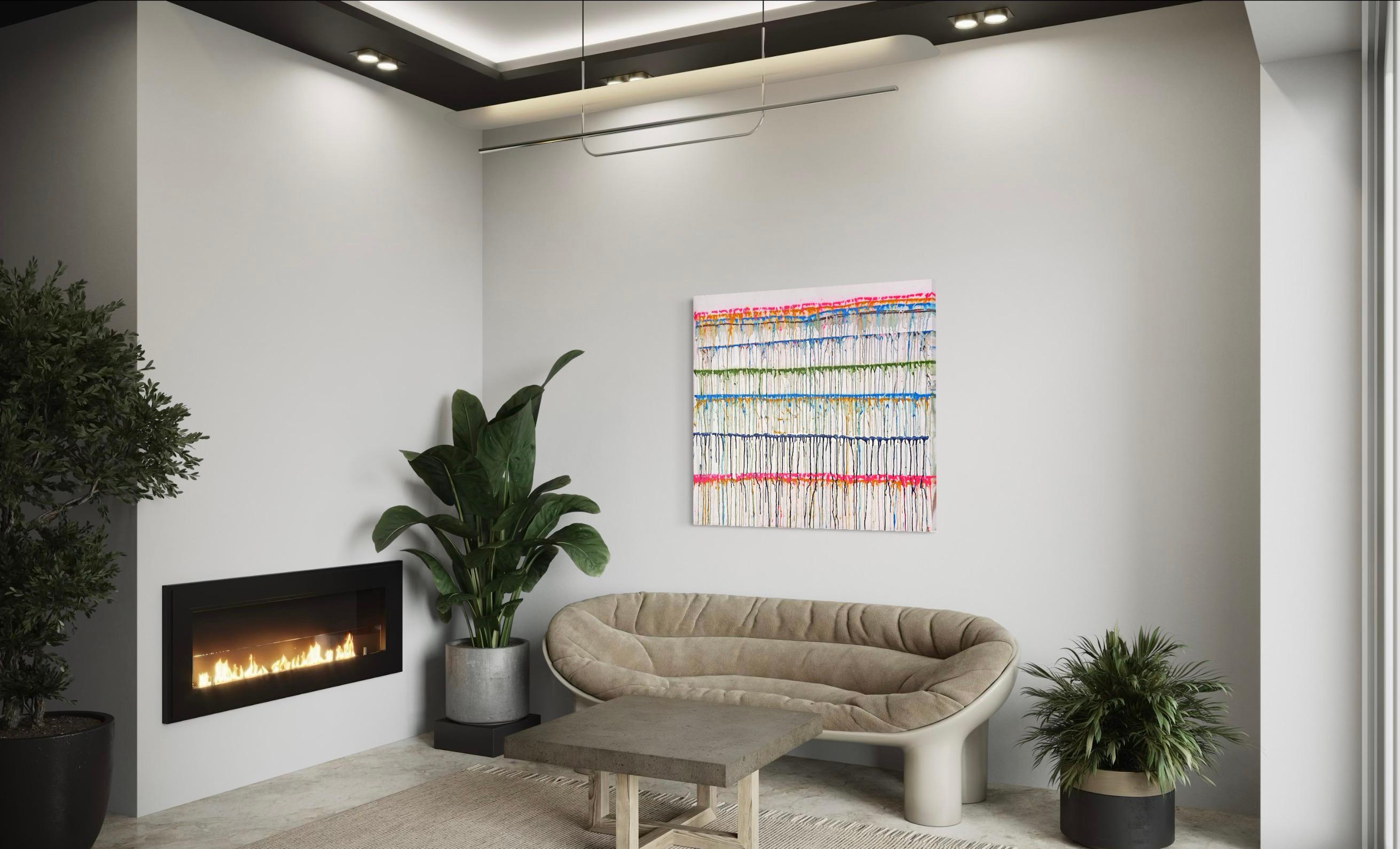 Arte contemporanea indiana di Sumit Mehndiratta - Pioggia vibrante in vendita 3