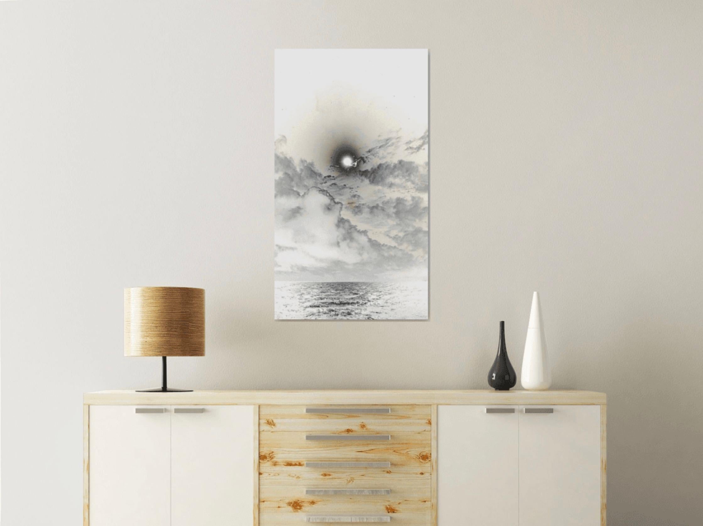 Indian Contemporary Art by Sumit Mehndiratta - Bleached Moonrise For Sale 1