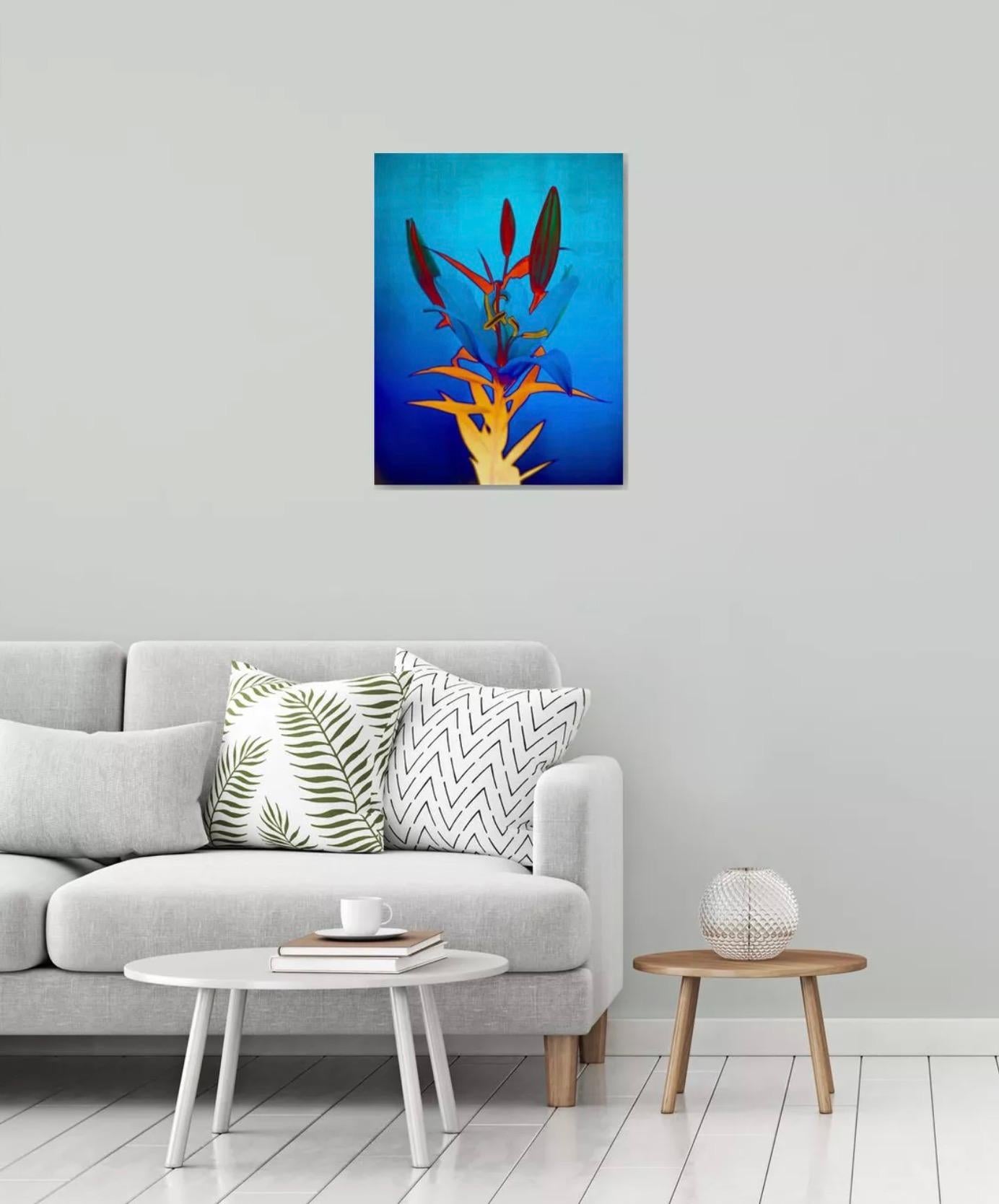 Indian Contemporary Art by Sumit Mehndiratta - Blue Flame Lily  For Sale 2