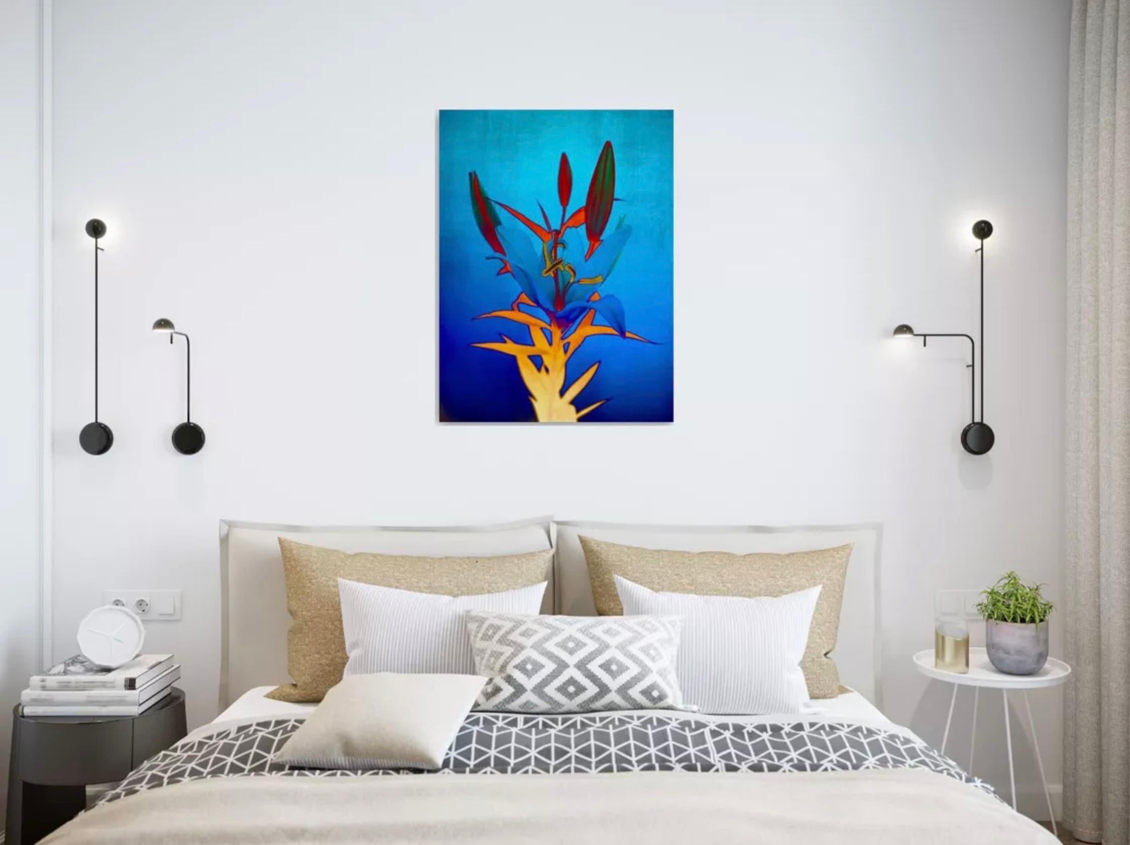 Arte contemporanea indiana di Sumit Mehndiratta - Giglio di fiamma blu in vendita 3