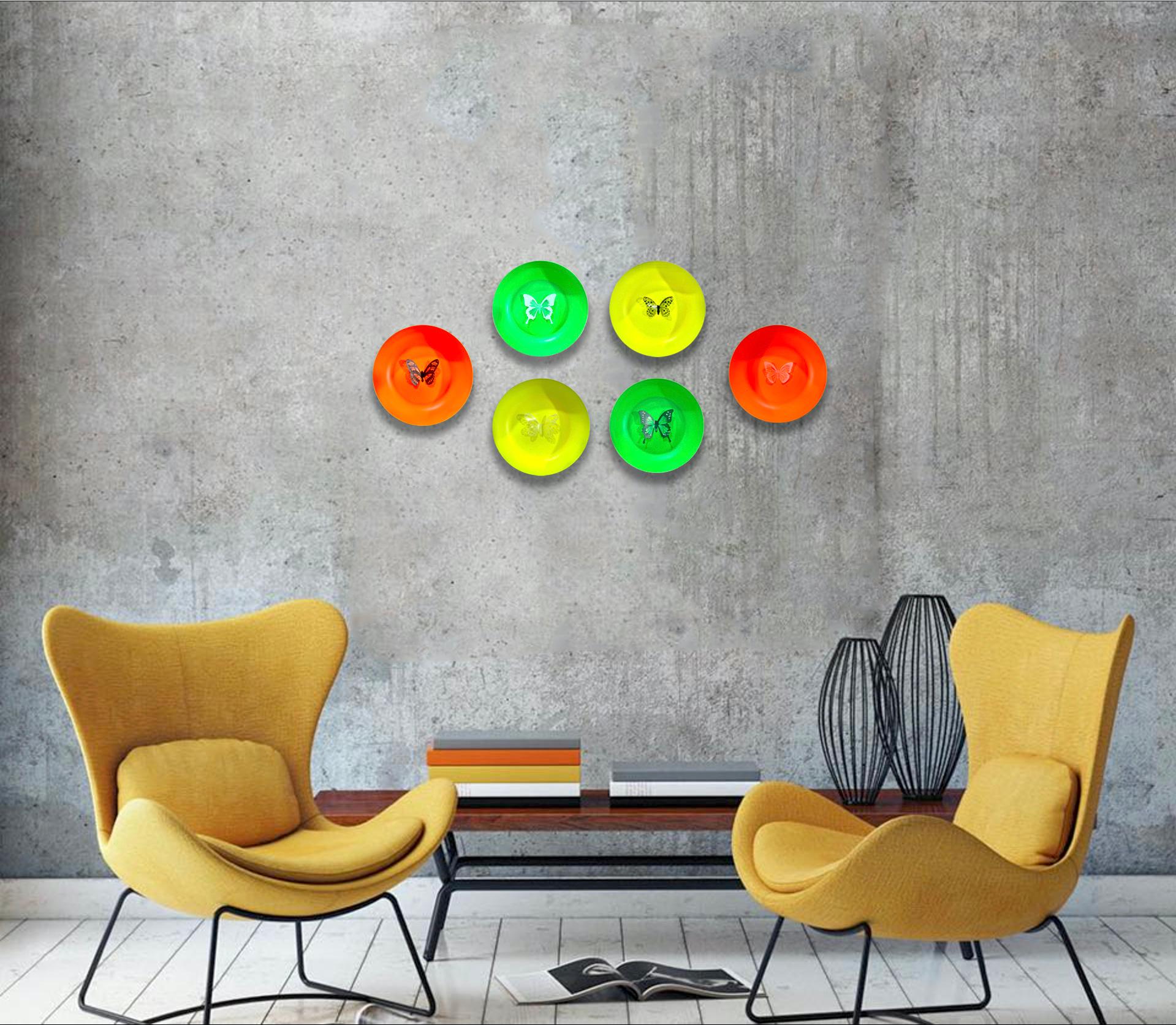 Indian Contemporary Art By Sumit Mehndiratta - Neon Butterflies For Sale 11