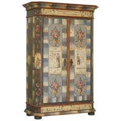 Sumlime Ornately Hand Painted German 1803 Wardrobe Cupboard Very Decorative