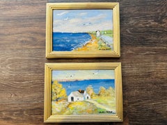 Summer Afternoon Provincetown Ma Impressionist Bird's on Hill House Oil Painting