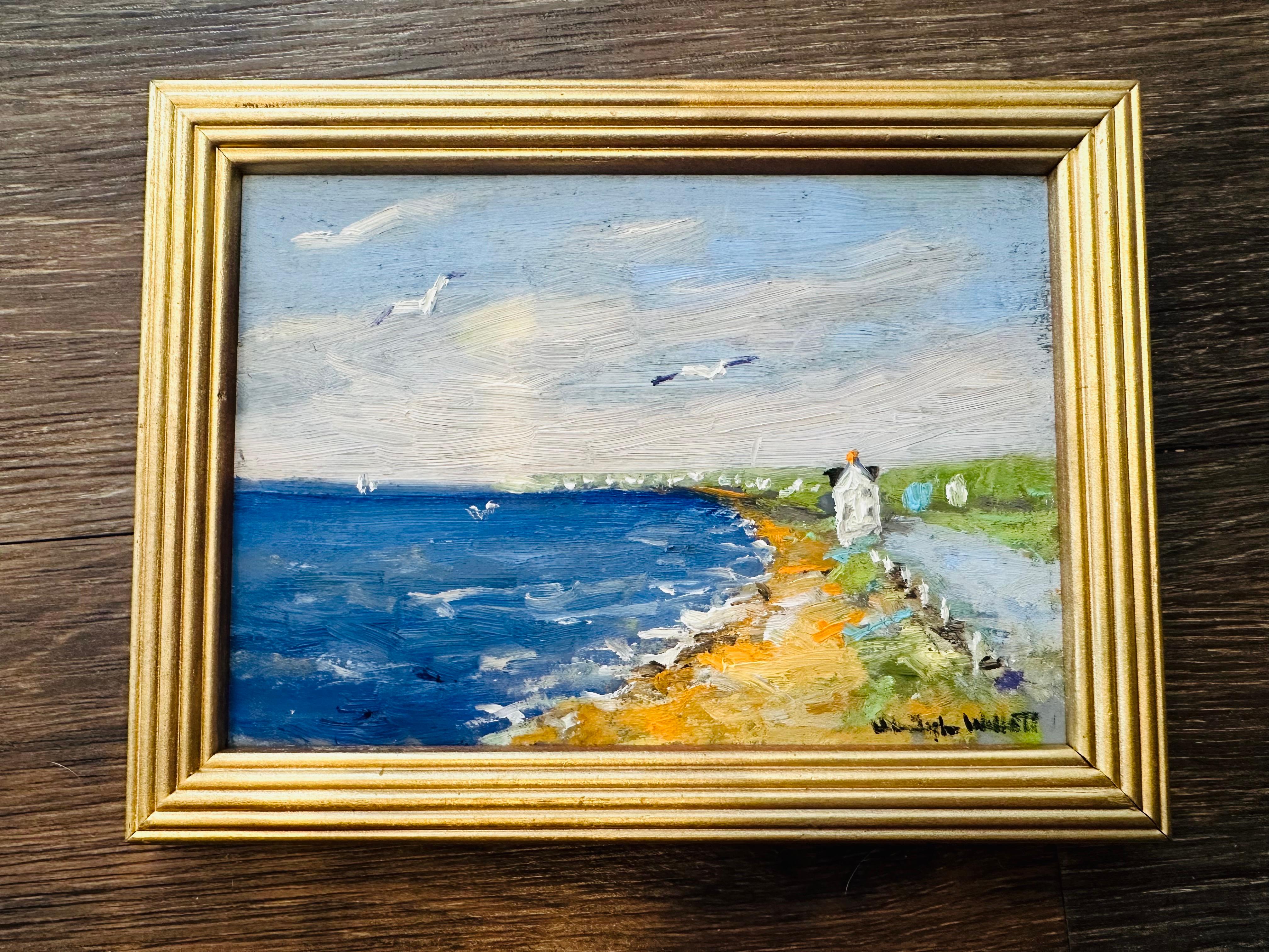 American Classical Summer Afternoon Provincetown Ma Impressionist Bird's on Hill House Oil Painting For Sale