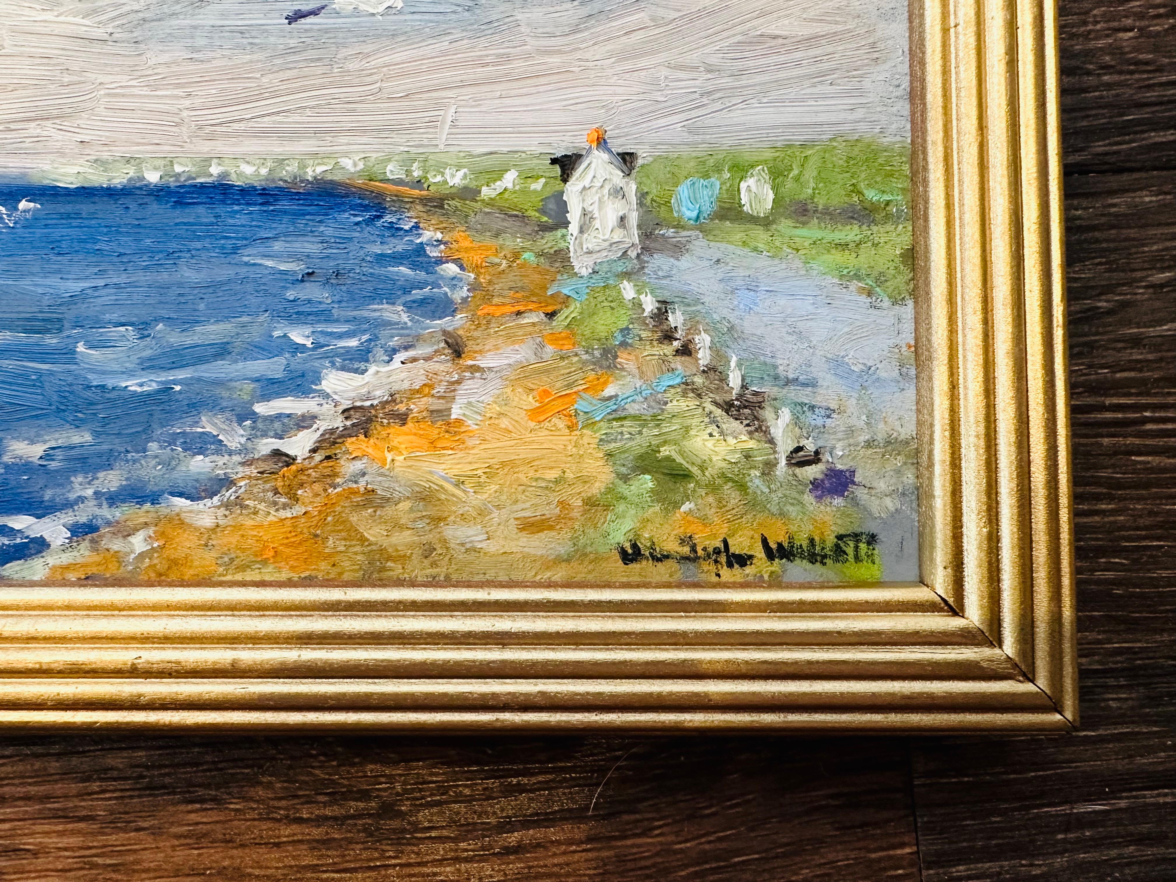 Oiled Summer Afternoon Provincetown Ma Impressionist Bird's on Hill House Oil Painting For Sale