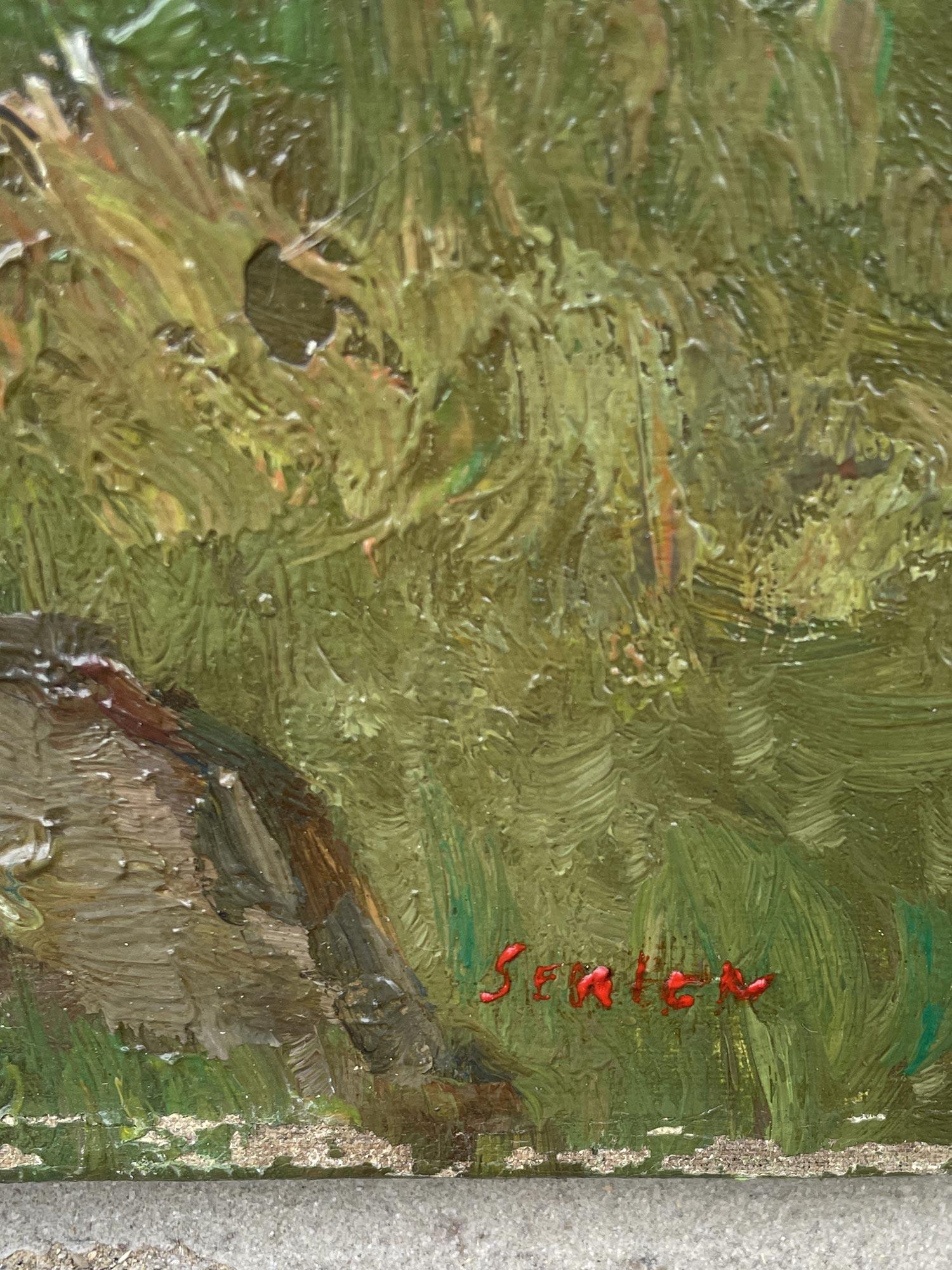 Mid-20th Century Summer Alpine Landscape Oil on Canvas 1950 For Sale