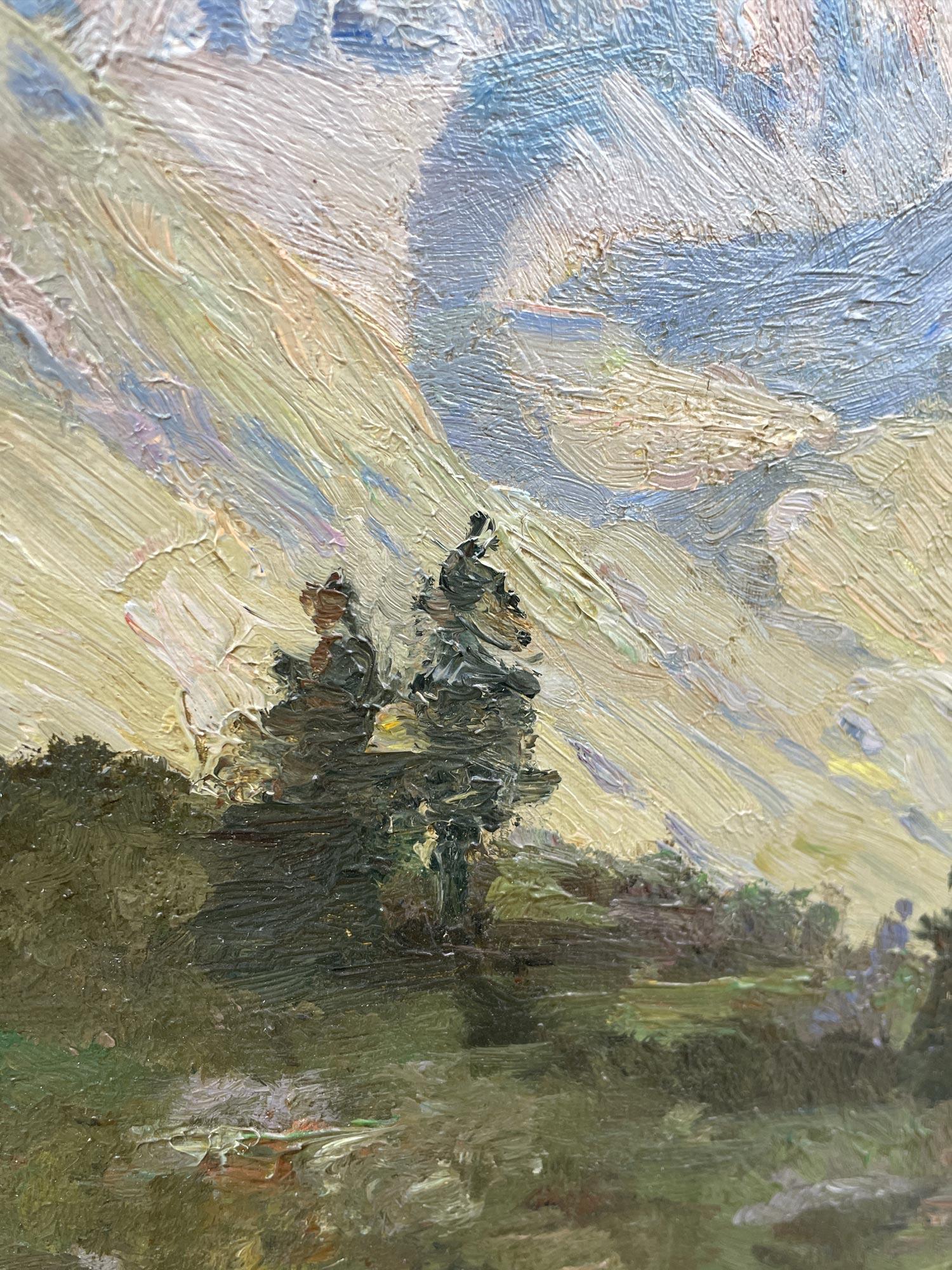 Summer Alpine Landscape Oil on Canvas 1950 For Sale 1