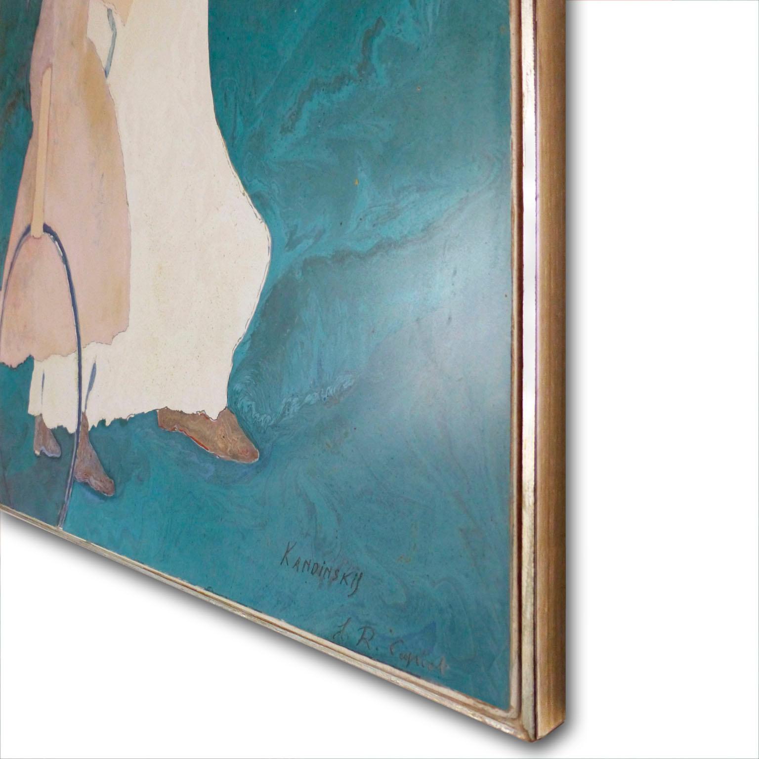 Malerei  scagliola-Porträt aus Italien, Hommage an Kandinsky, hergestellt in Italien (Italienisch) im Angebot