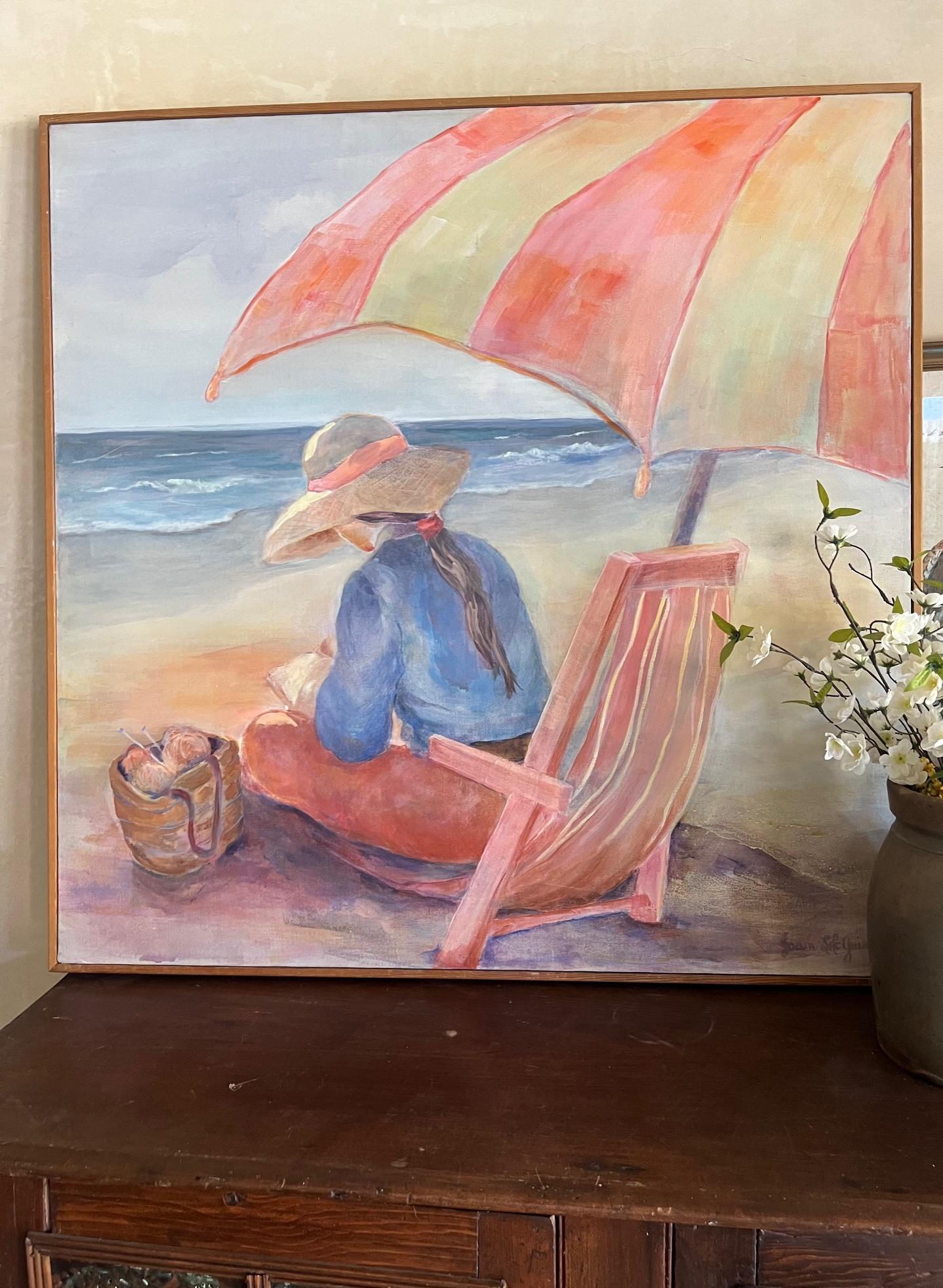 Bohème L'été à la plage, acrylique sur toile, signé en vente