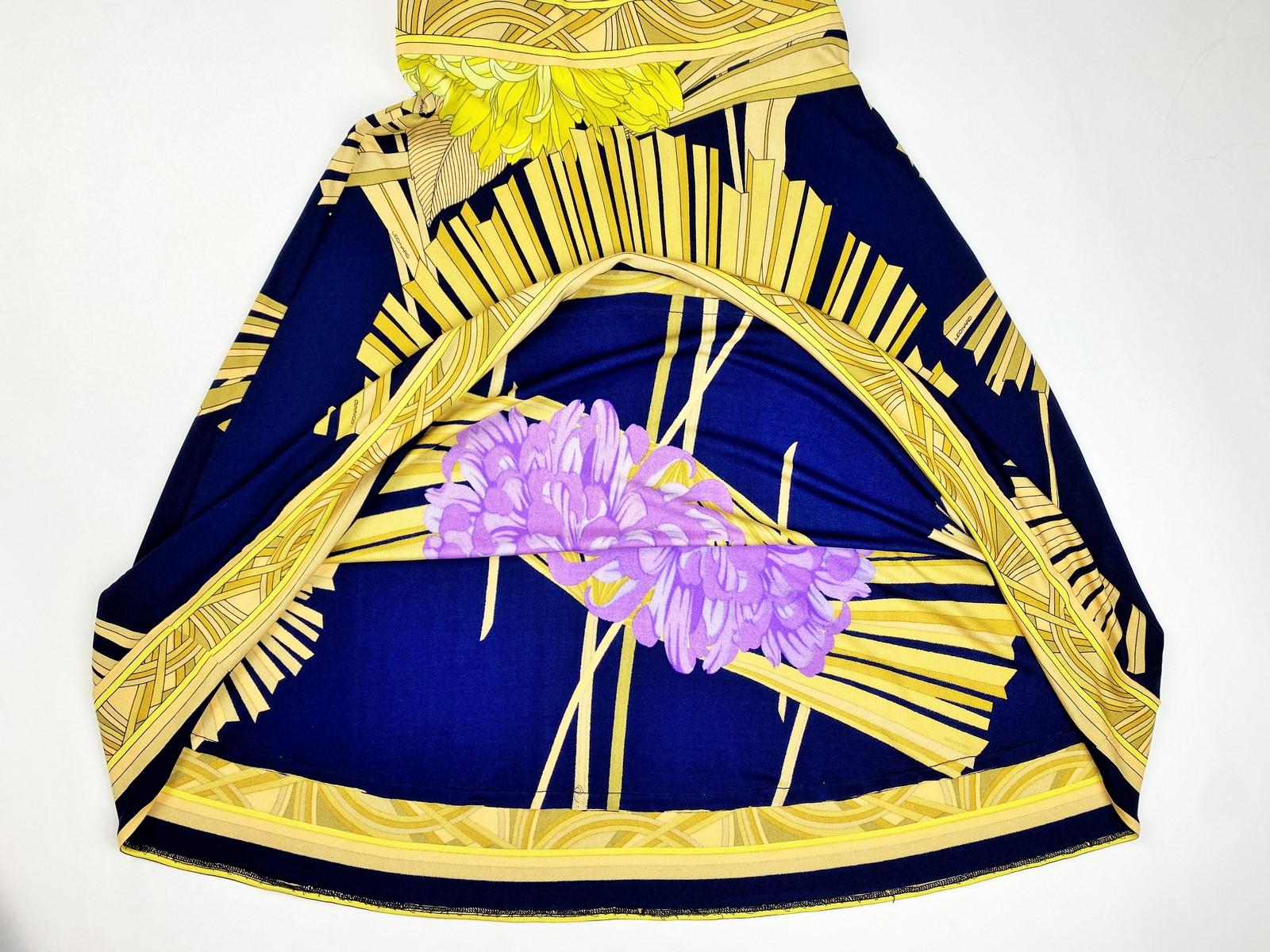 Sommerkleid von Maison Léonard aus bedrucktem Seidenjersey CIRCA 1980 im Angebot 9