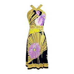 Robe d'été de la Maison Léonard en jersey de soie imprimé Circa 1980