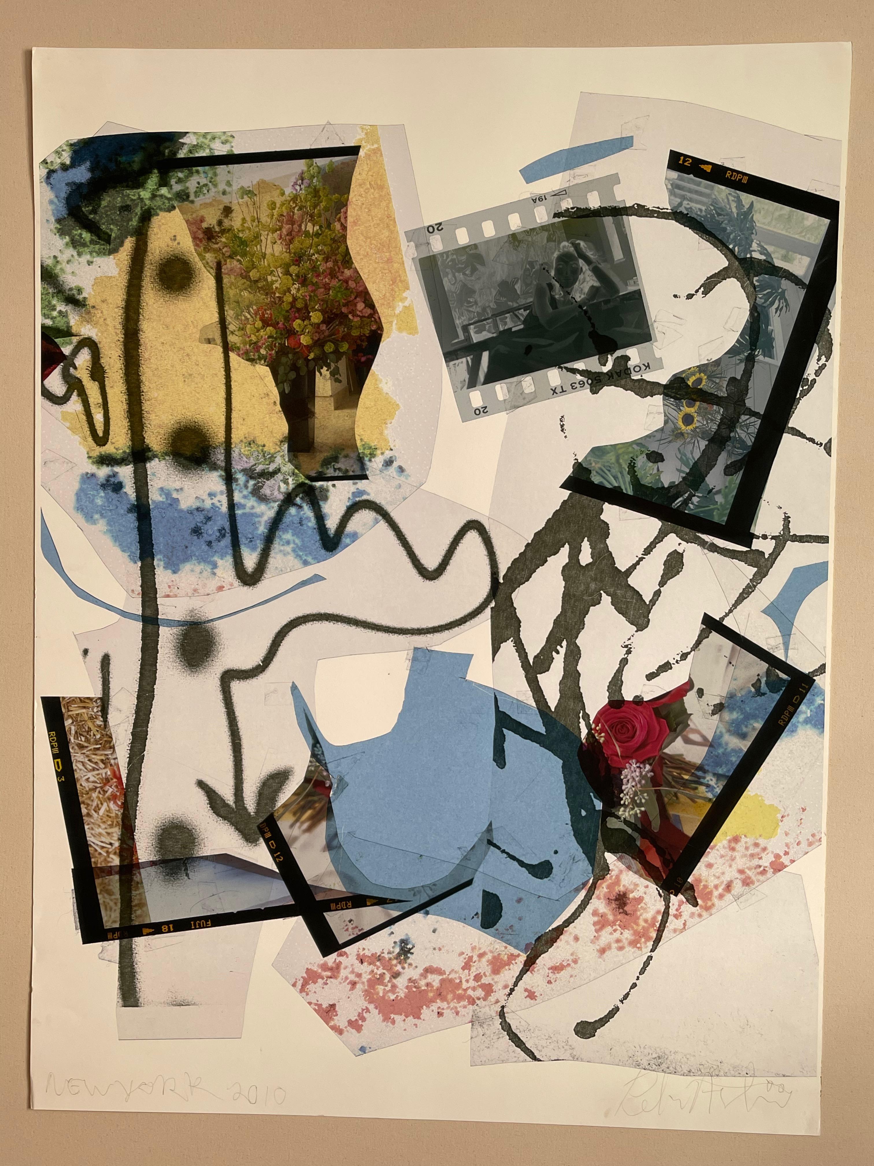 Sommerblumen Abstrakte Expressionistische Fotocollage von Peter Astrom im Angebot 5