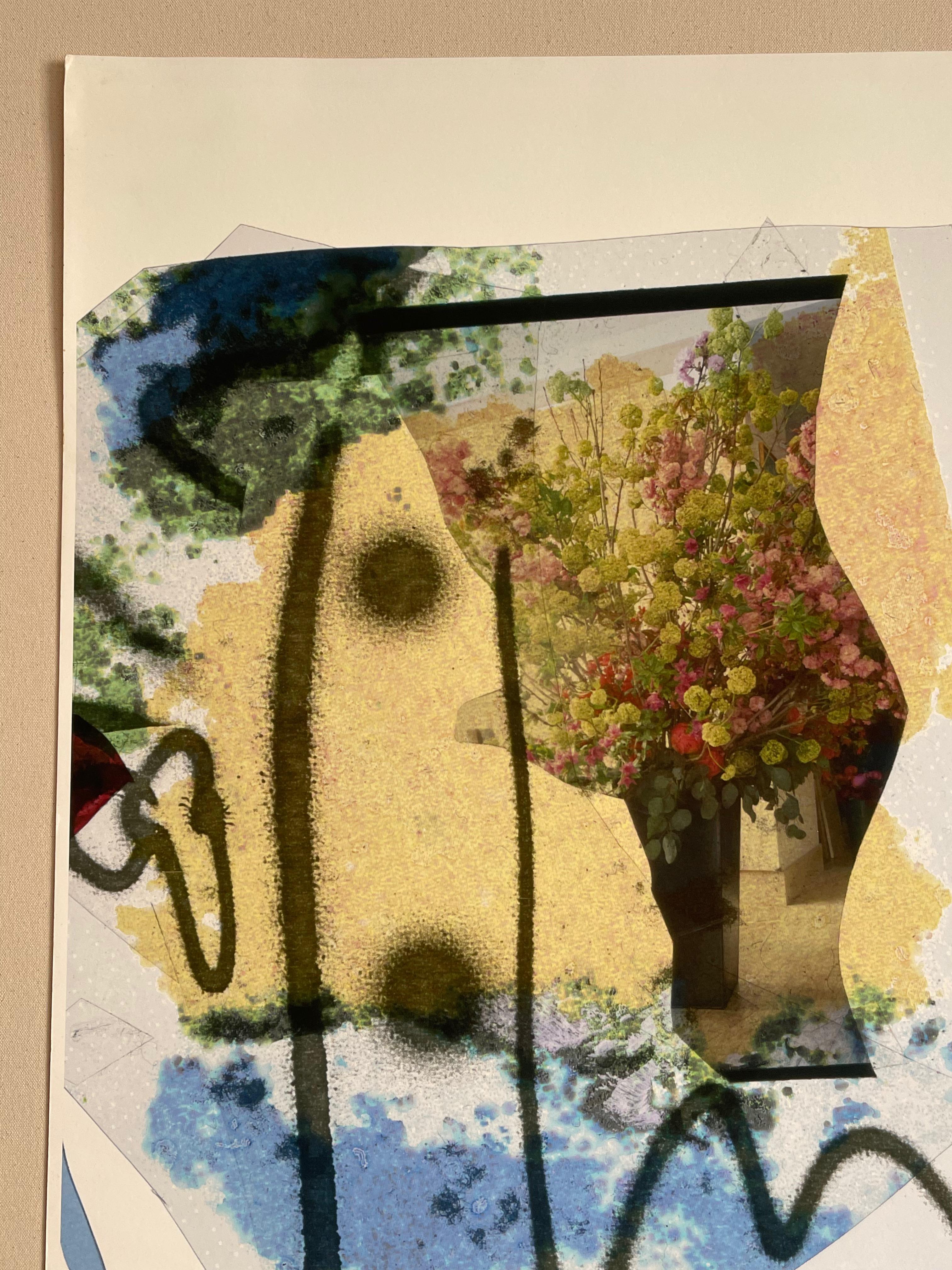 Sommerblumen Abstrakte Expressionistische Fotocollage von Peter Astrom (Skandinavische Moderne) im Angebot