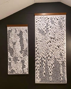 Hand-cut Paper Scroll Edge , Sculptural Wall Hangings 60x36
