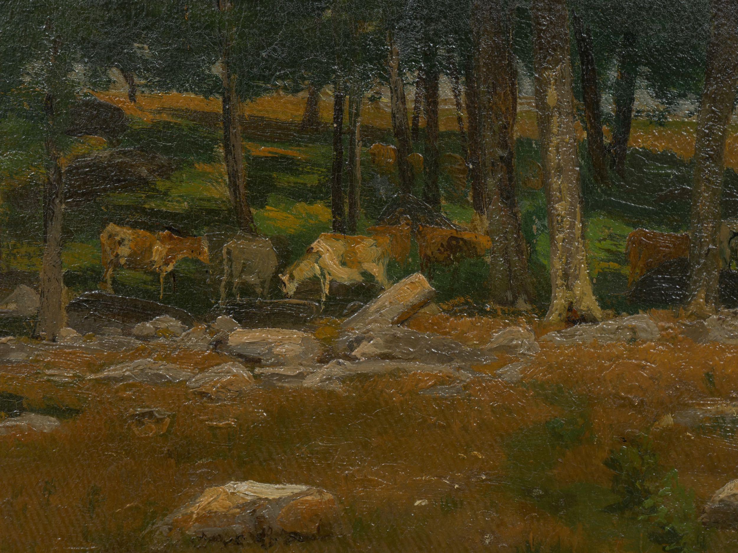 “Summer Landscape” American Painting Attributed to Robert Bruce Crane, Signed 3