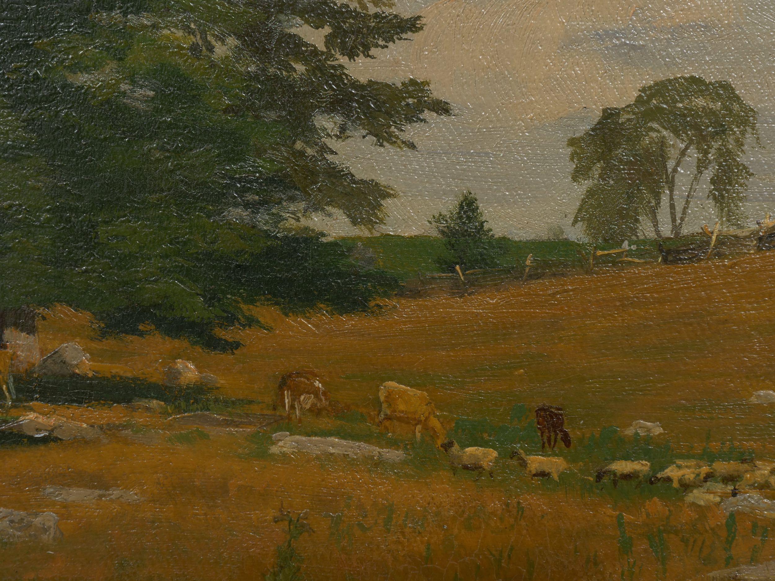 “Summer Landscape” American Painting Attributed to Robert Bruce Crane, Signed 4