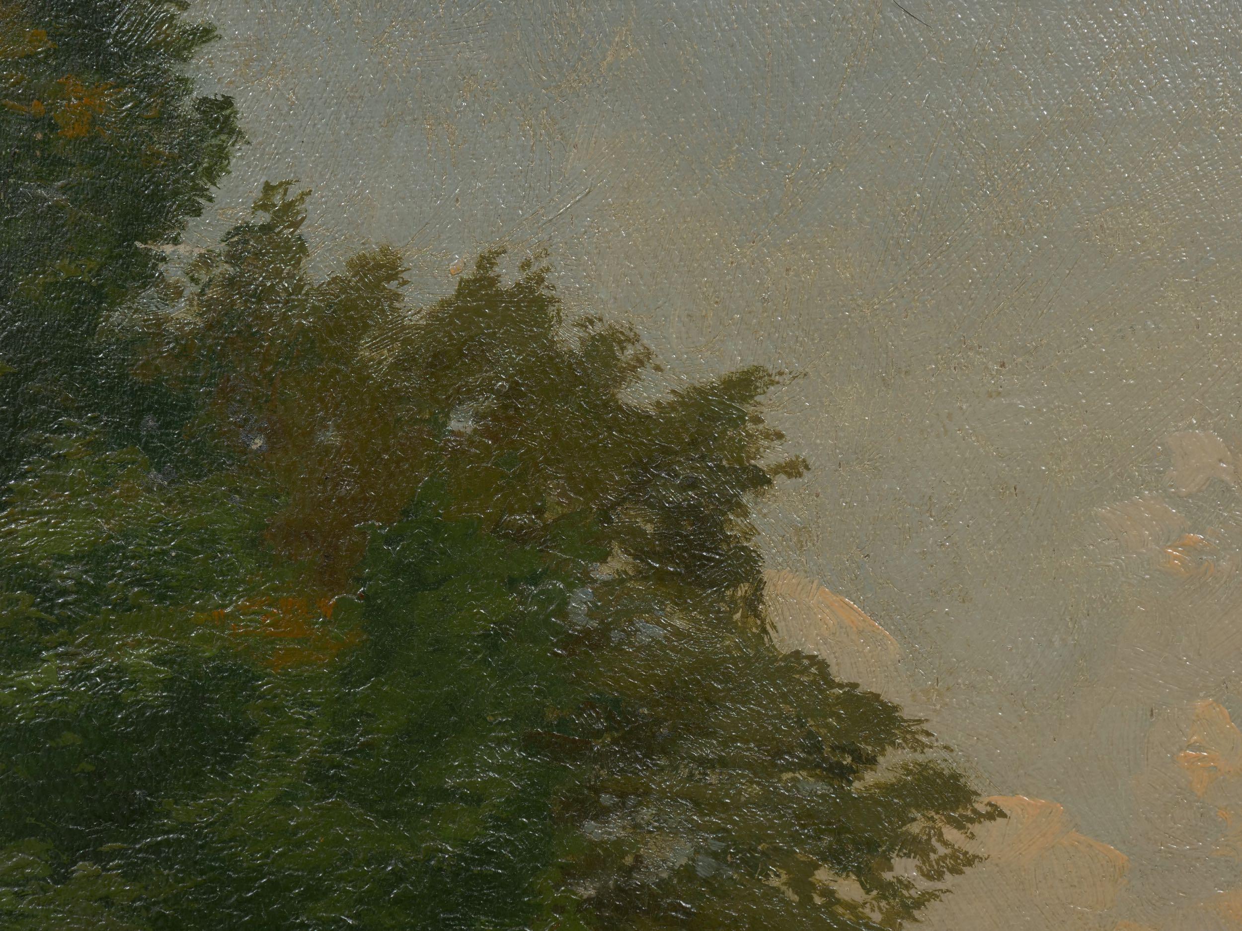 “Summer Landscape” American Painting Attributed to Robert Bruce Crane, Signed 5