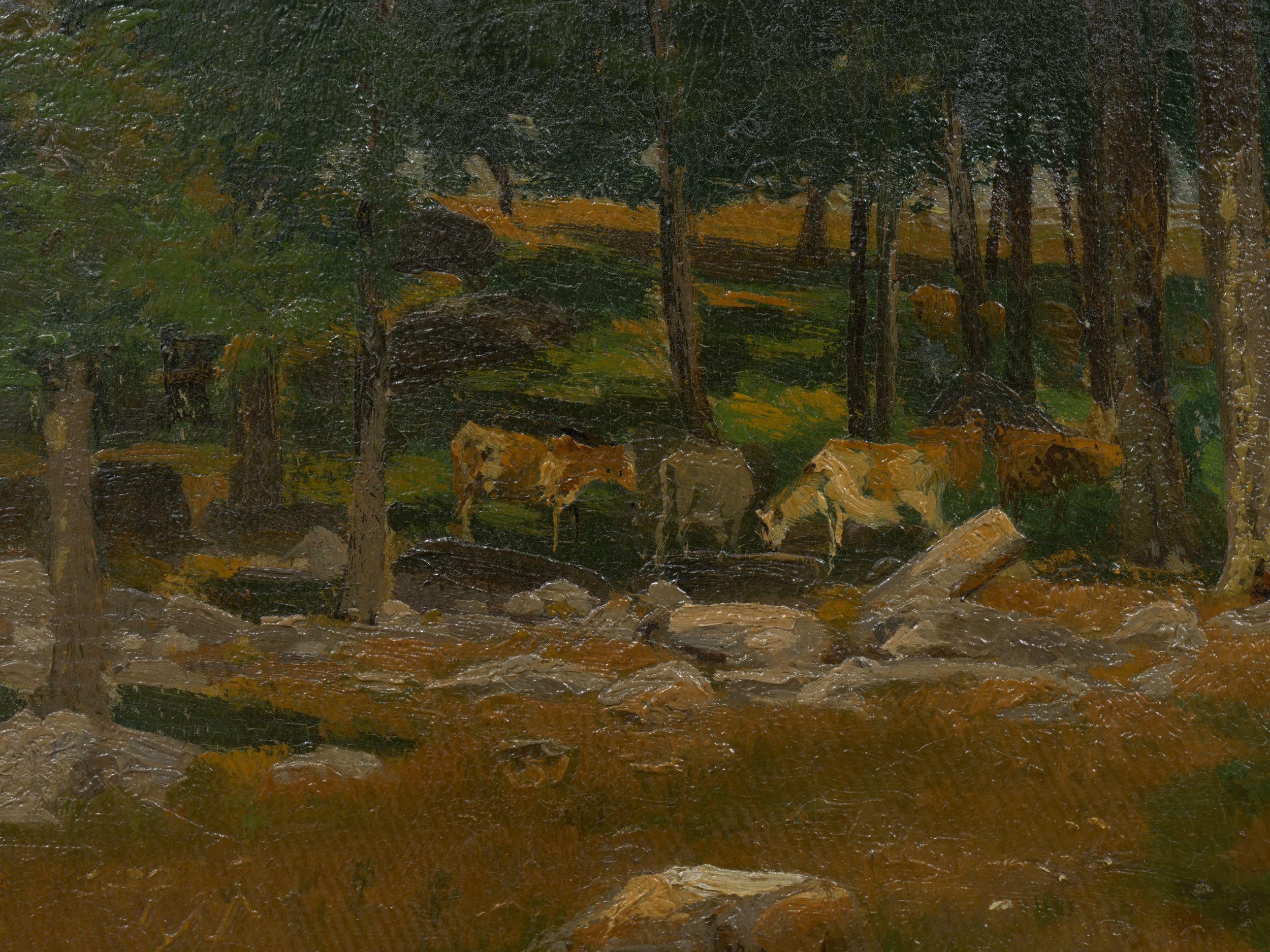 “Summer Landscape” American Painting Attributed to Robert Bruce Crane, Signed 7