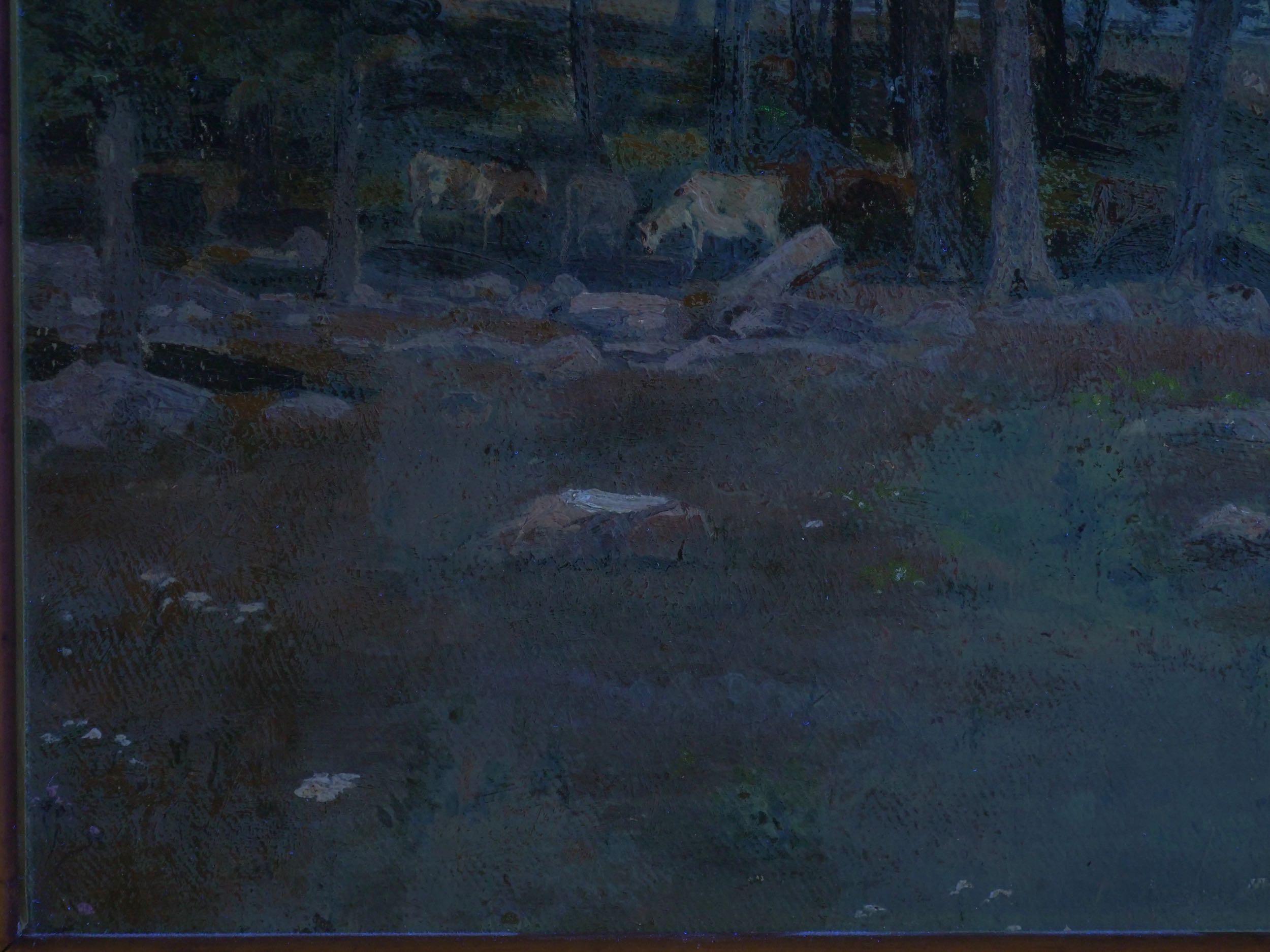 “Summer Landscape” American Painting Attributed to Robert Bruce Crane, Signed 11