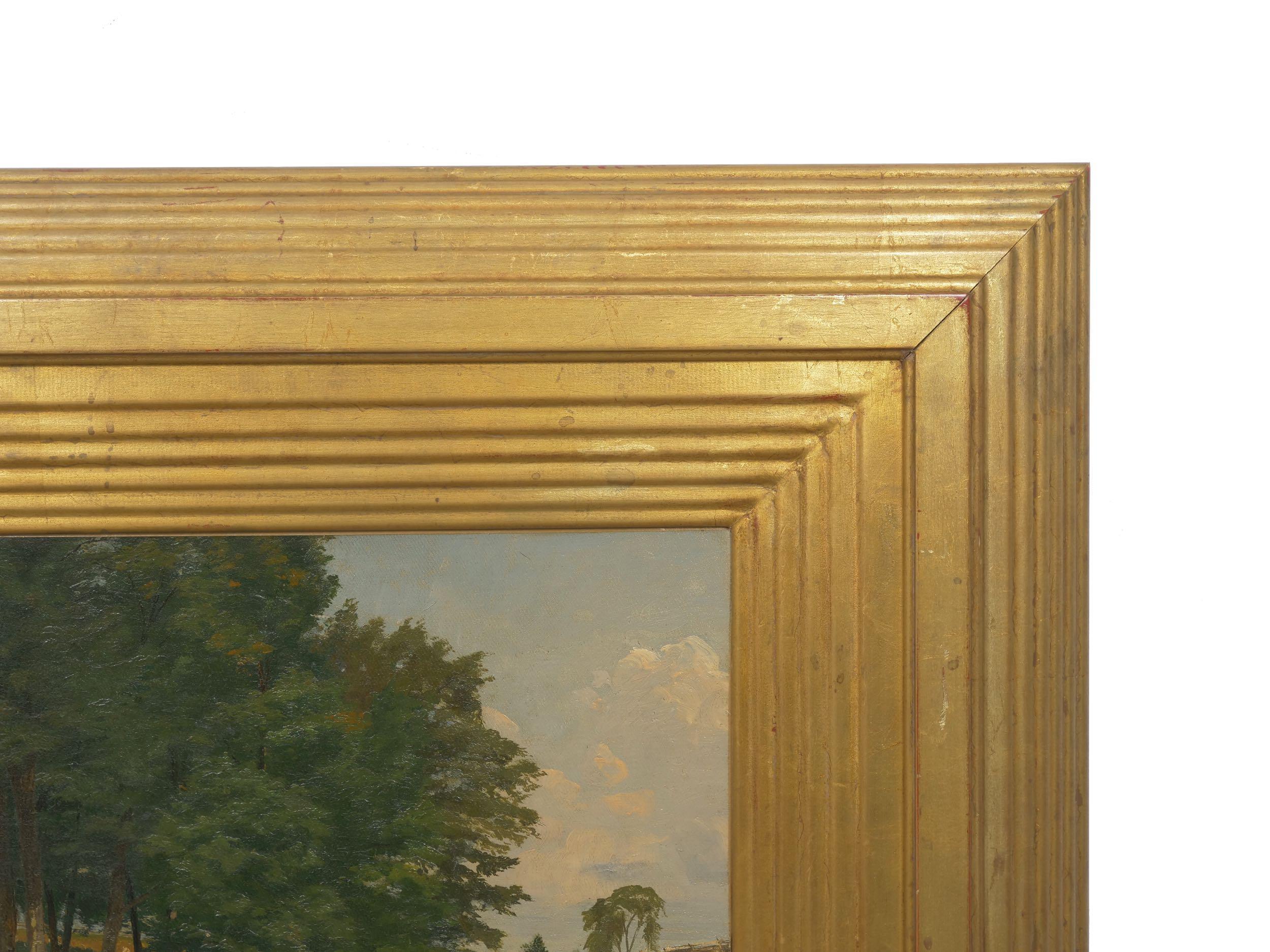 oil painting signed crane