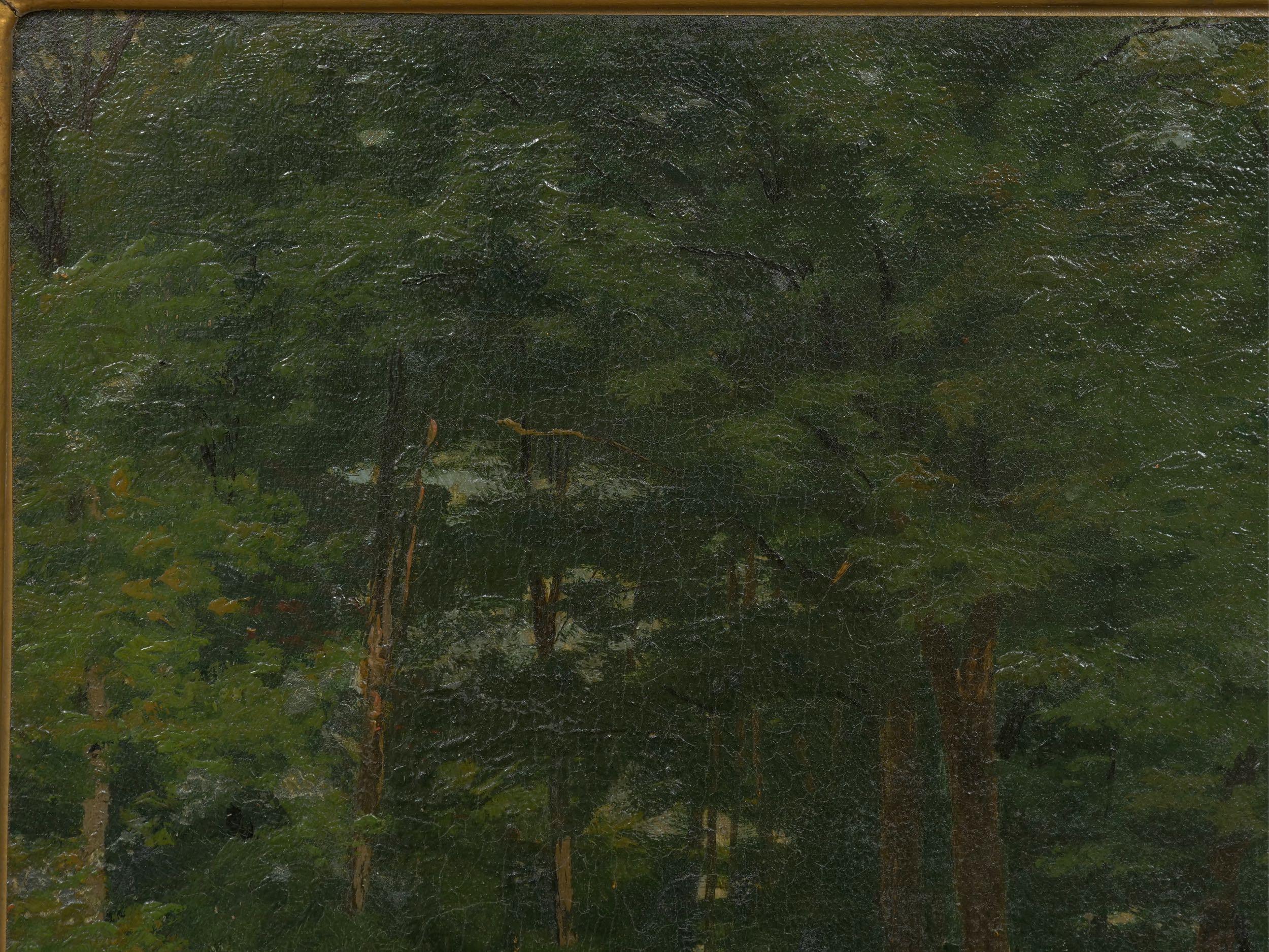 Barbizon School “Summer Landscape” American Painting Attributed to Robert Bruce Crane, Signed