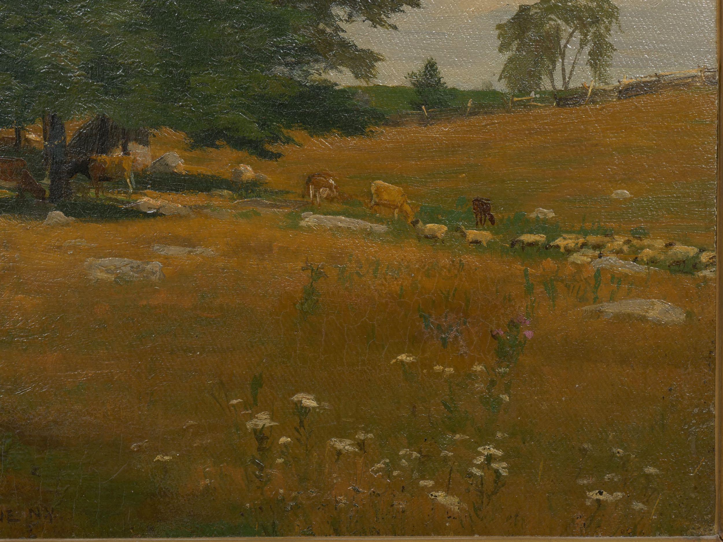 19th Century “Summer Landscape” American Painting Attributed to Robert Bruce Crane, Signed