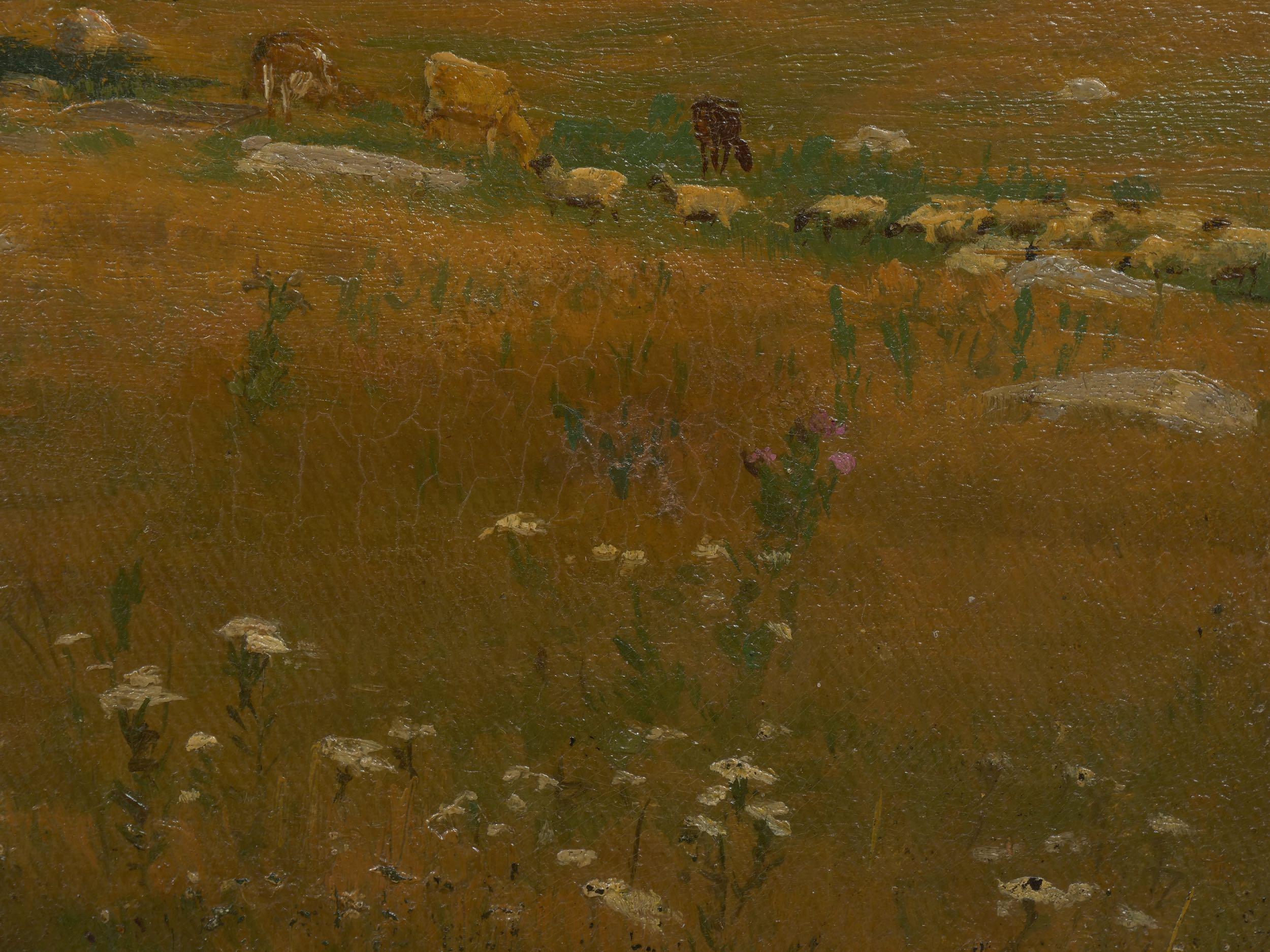 “Summer Landscape” American Painting Attributed to Robert Bruce Crane, Signed 1