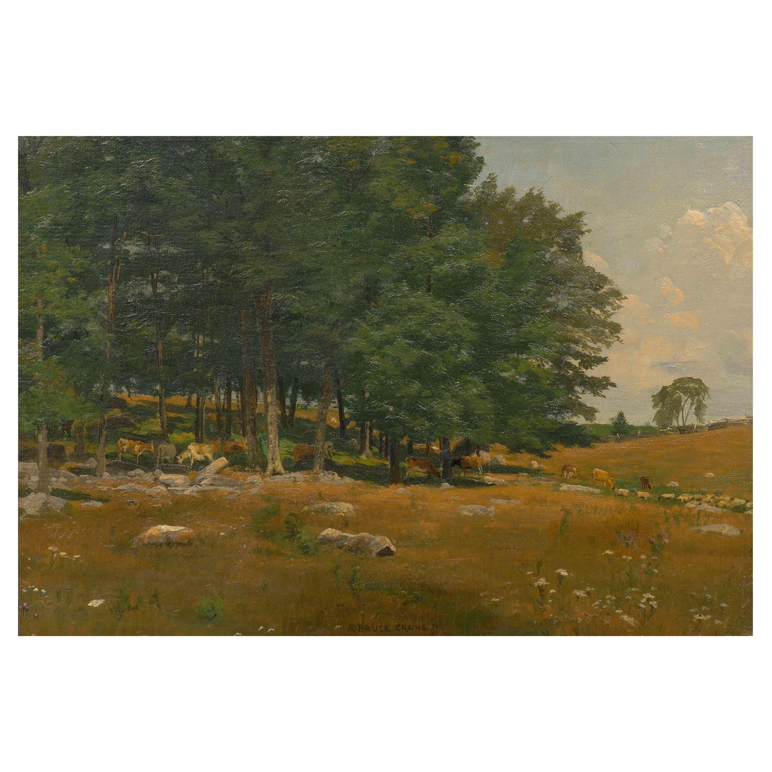 “Summer Landscape” American Painting Attributed to Robert Bruce Crane, Signed
