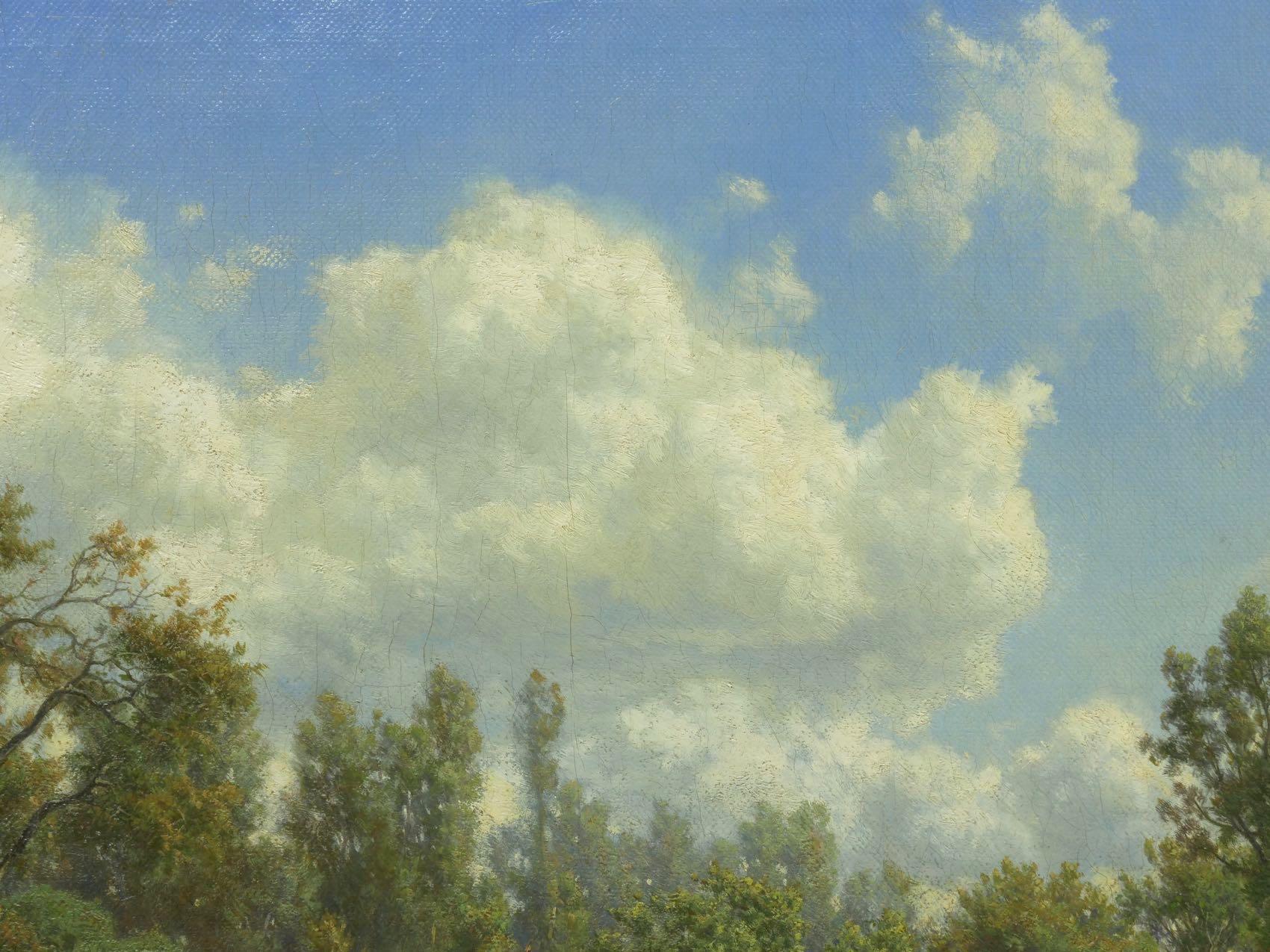 'Summer Landscape' Oil Painting by Jean-Baptiste Kindermans 'Belgian, 1822-1876' 2