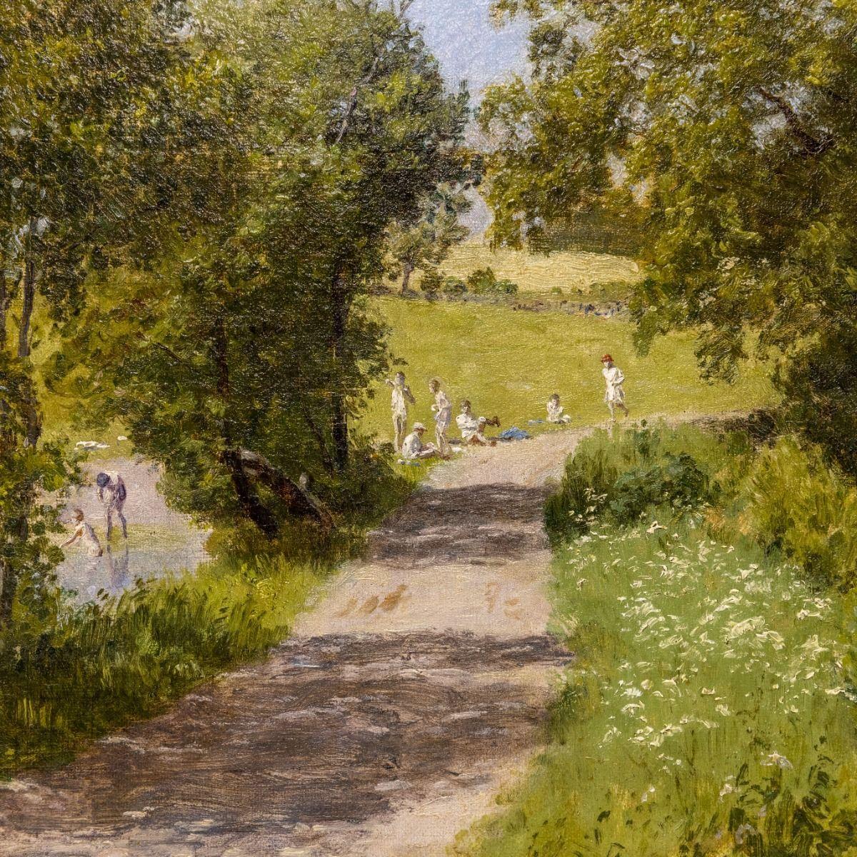 Other 'Summer landscape with bathing and playing women'