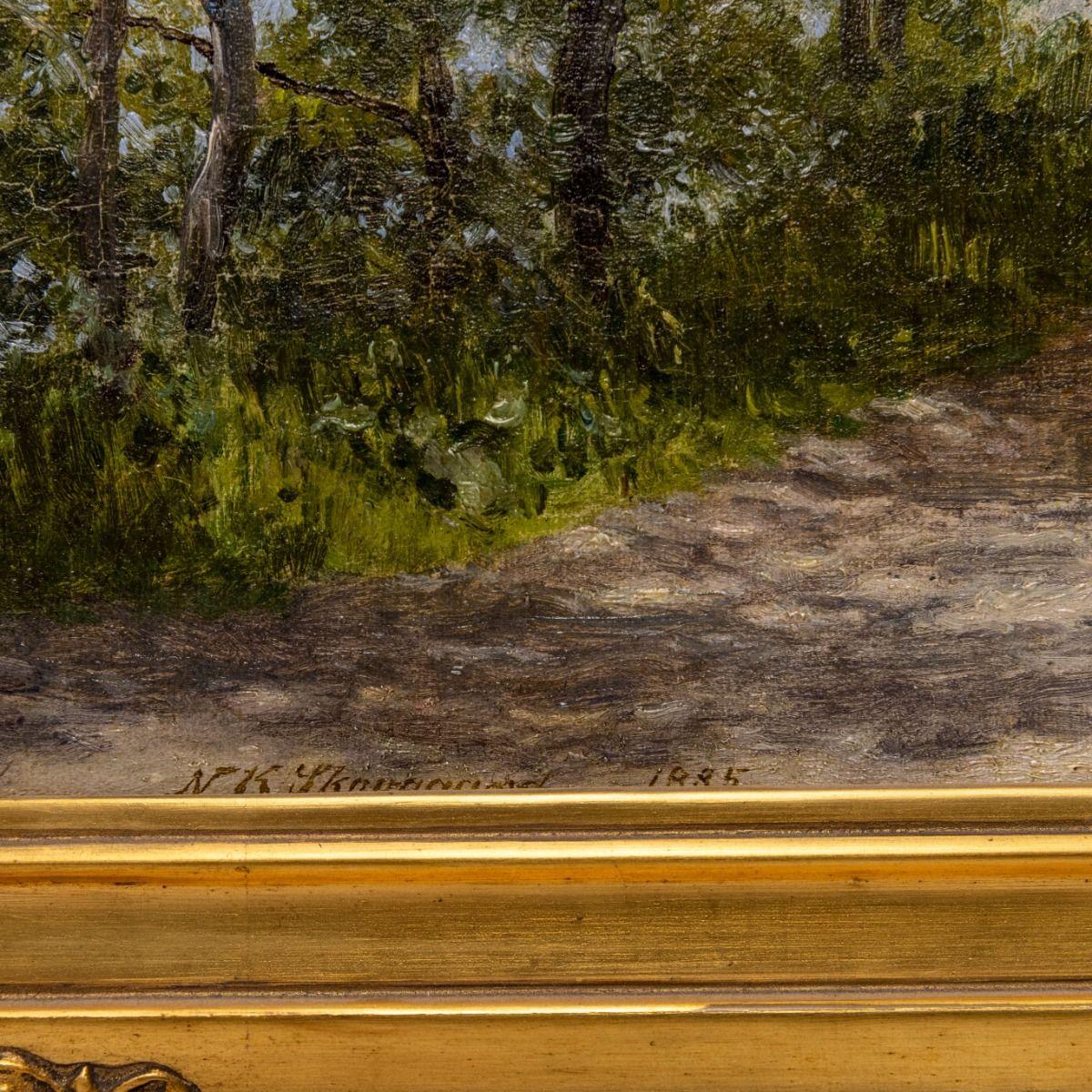Danish 'Summer landscape with bathing and playing women'