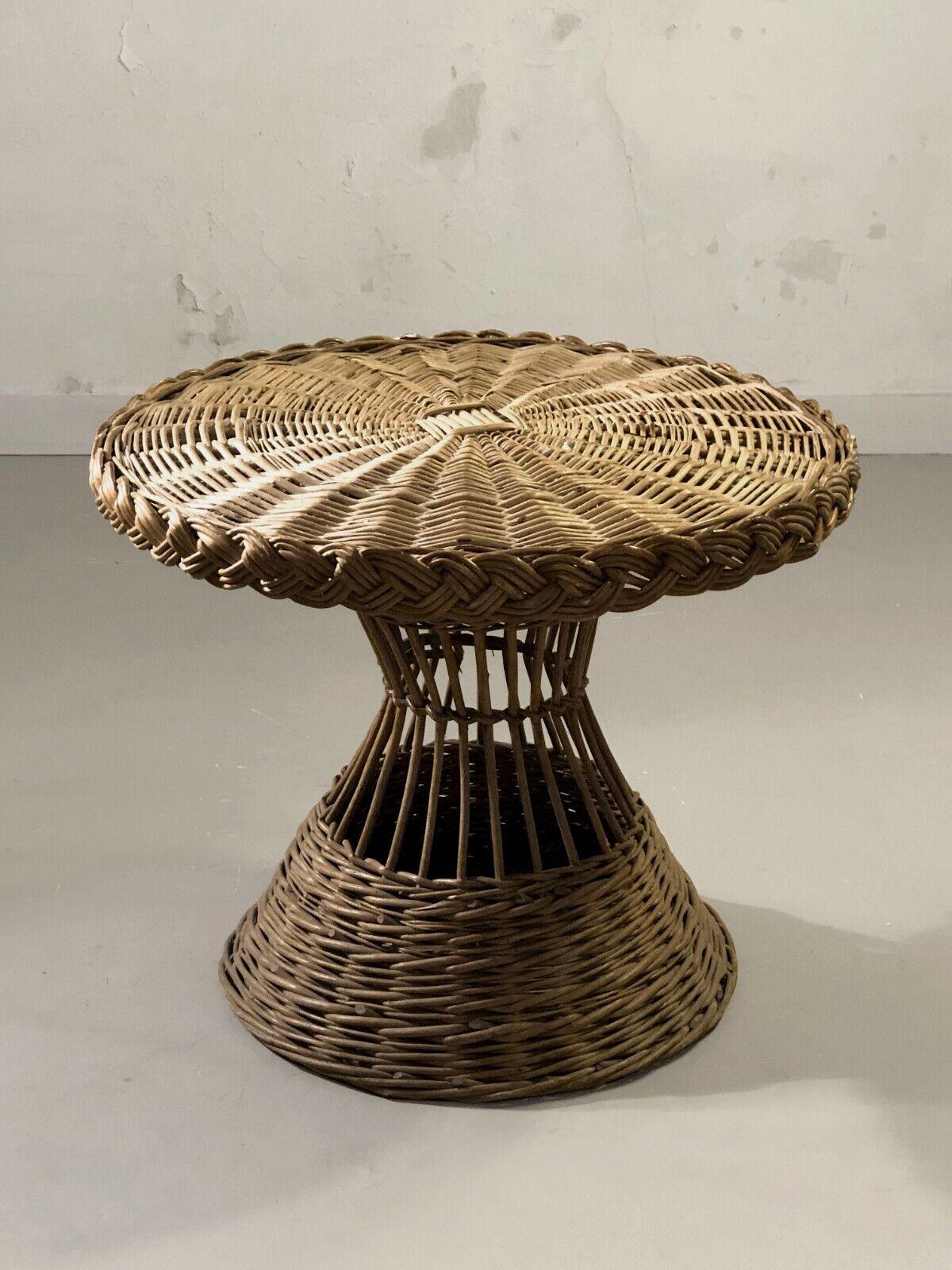 Mid-20th Century A MID-CENTURY-MODERN Rattan Terrasse SUMMER SET, 3 SEATS & 1 TABLE, France 1950 For Sale
