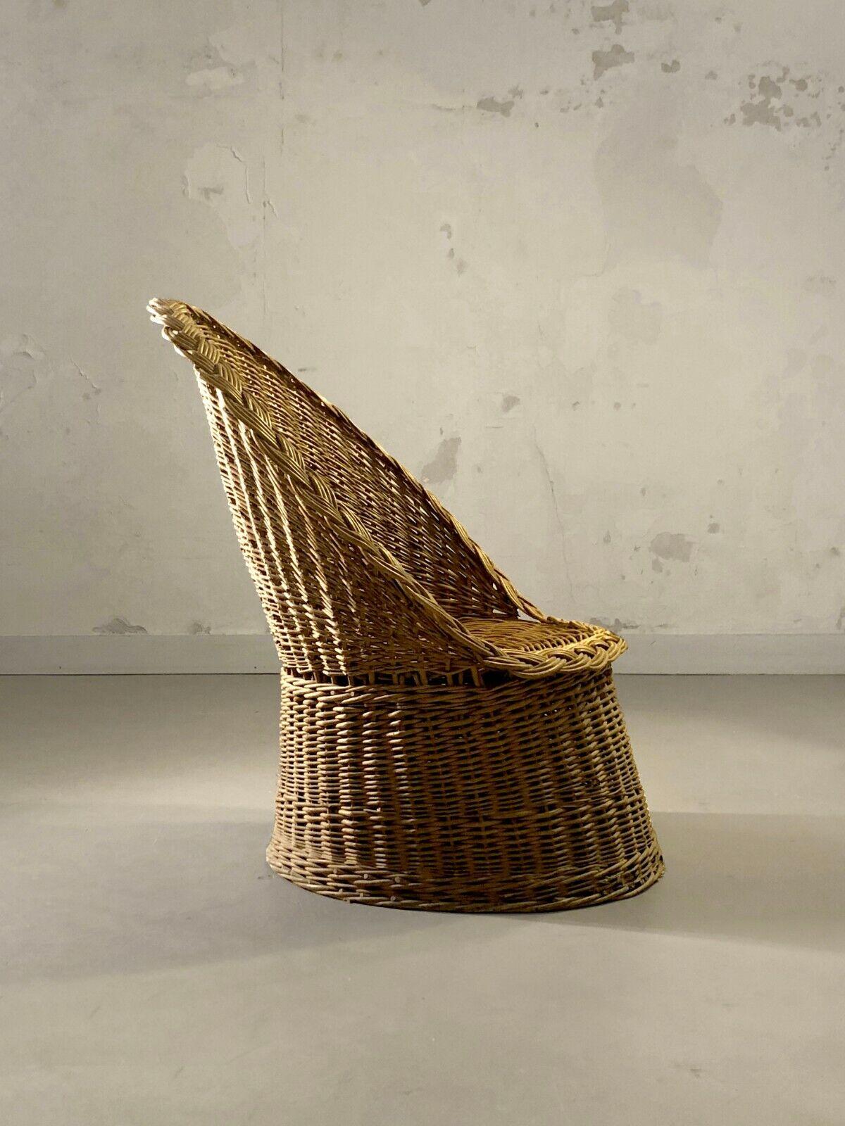 Fabric A MID-CENTURY-MODERN Rattan Terrasse SUMMER SET, 3 SEATS & 1 TABLE, France 1950 For Sale