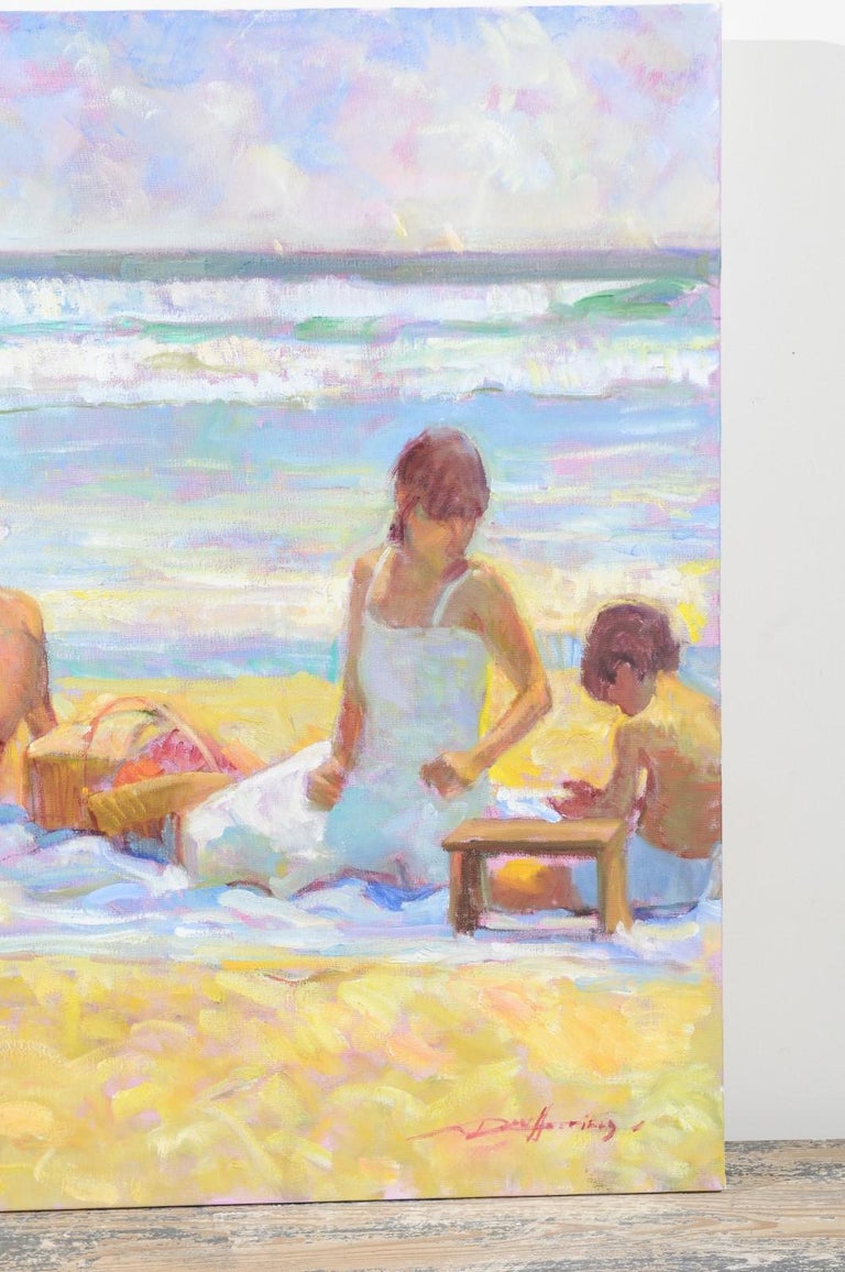 Summer Moment by Don Hatfield, Original Contemporary Beach Scene Oil