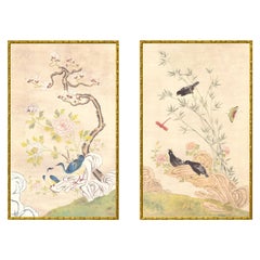 Sommerpalast, handbemaltes Chinoiserie-Diptychon