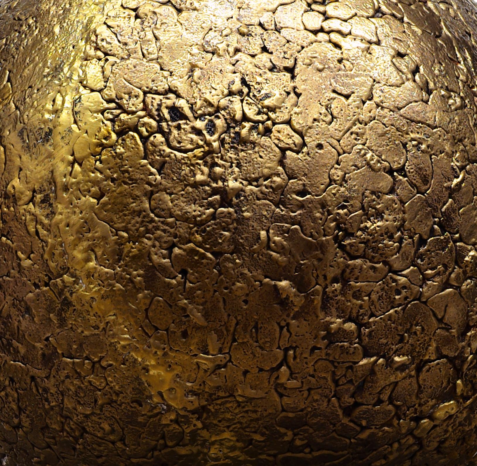 Summer Pear, Bronze Sculpture with Textured Golden Surface on Concrete Base In New Condition For Sale In Chicago, IL