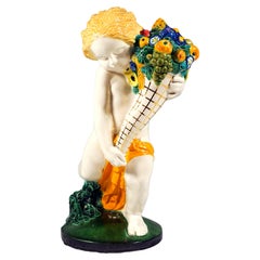 'Summer', Putto With Cornucopia, by Michael Powolny, Vienna Ceramics, 1913-1919