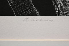 Summer Series 2/6 Black and White Abstract Lithograph by Louise Siekman