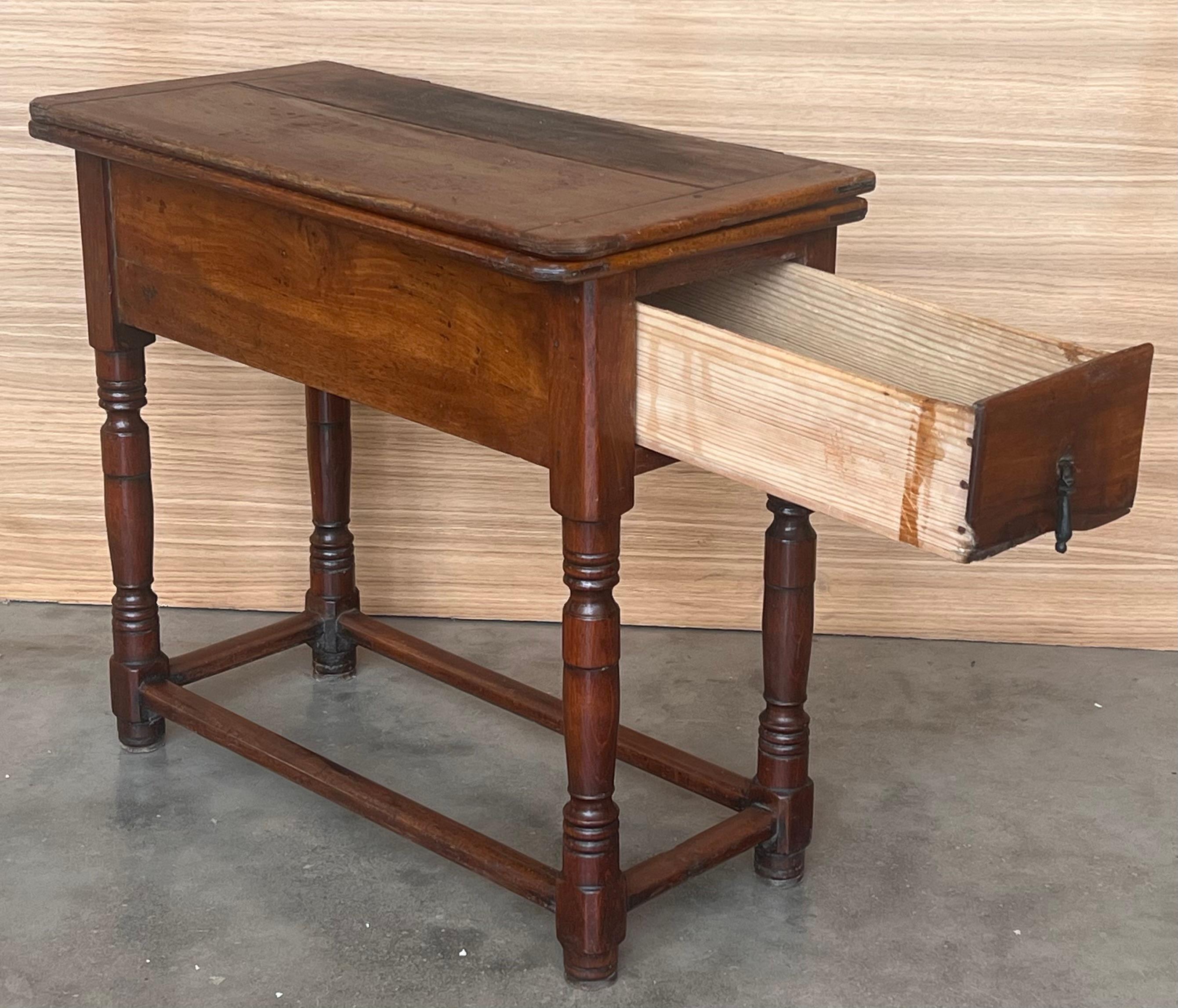 20th Century Summer Side Folding Oak Table with Square Top, 1940s For Sale