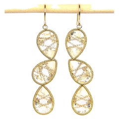 Summer Splash Hoop 18k Gold Earrings with Amethysts