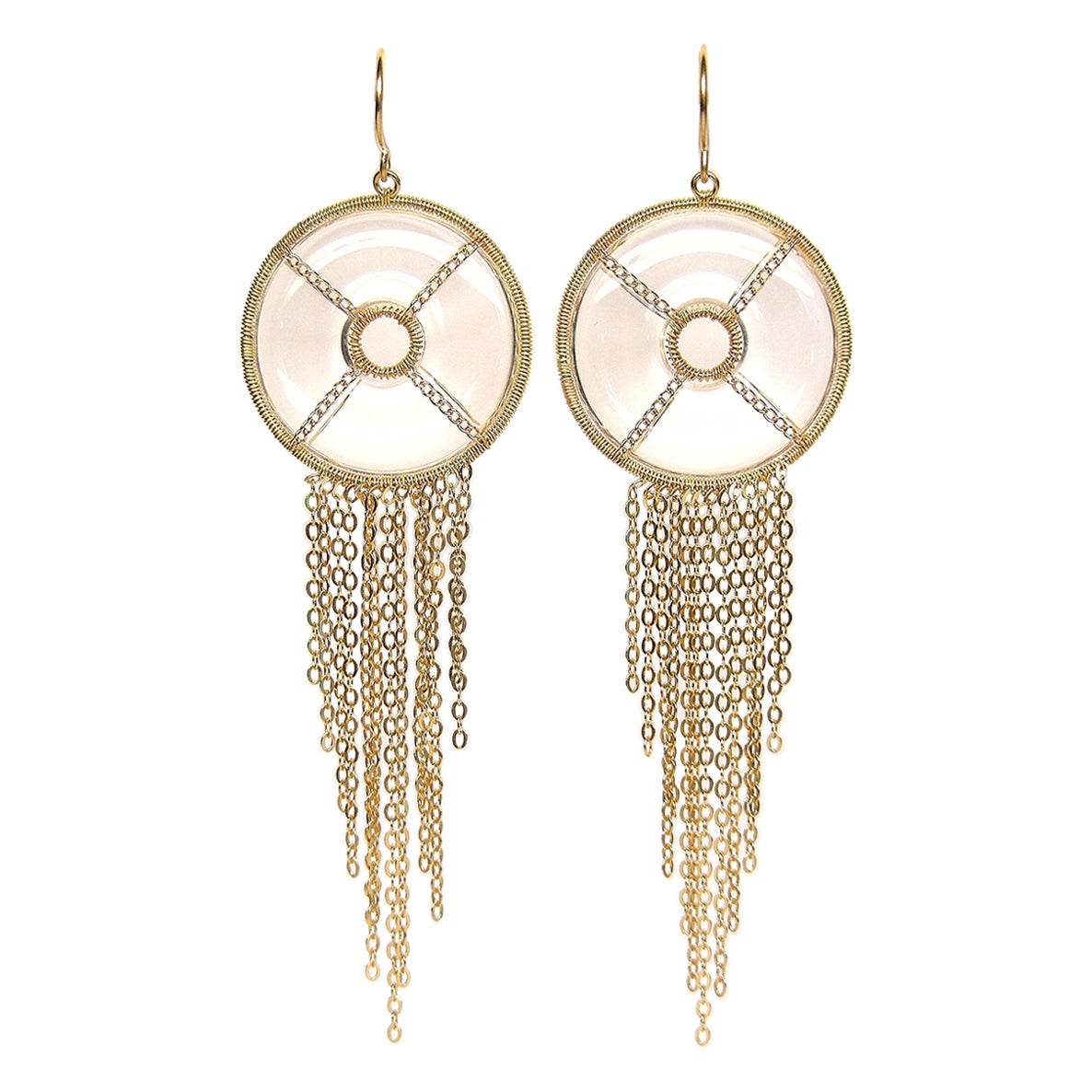 Créoles éclabousssures d'été en or 18 carats avec motif Mandala en onyx transparent