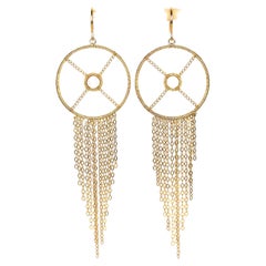 Sommer Splash Hoop 18k Gold Ohrringe mit Onyx Mandala-Motiv