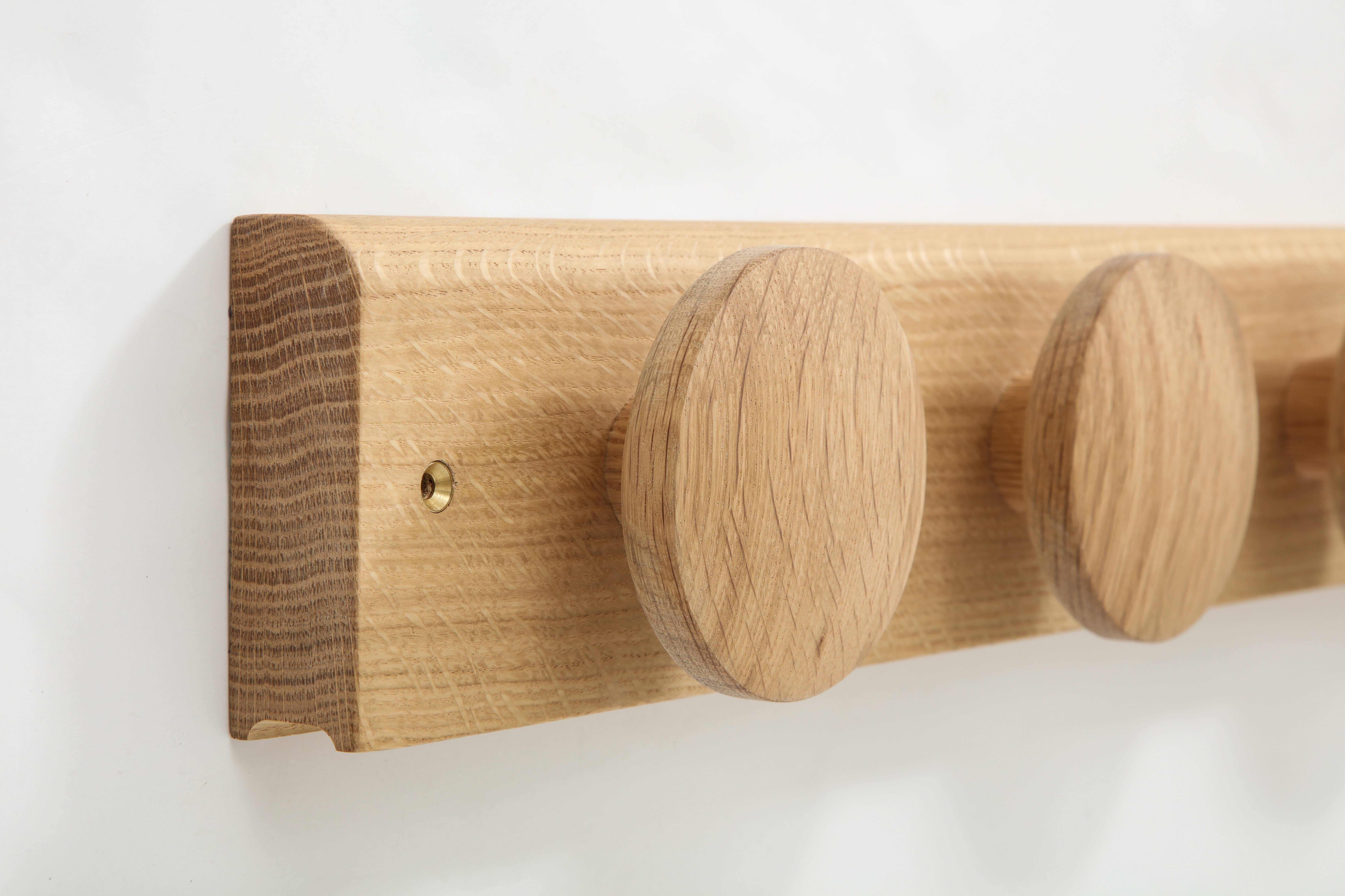 Summer Studio Mokume Coat Rack Made of Solid White Oak In Excellent Condition In Los Angeles, CA