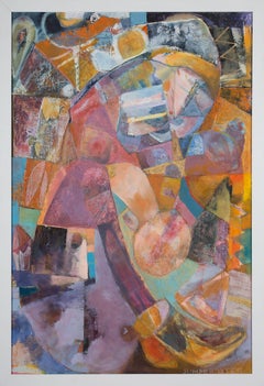 Rose Lunette, Painting, Oil on MDF Panel