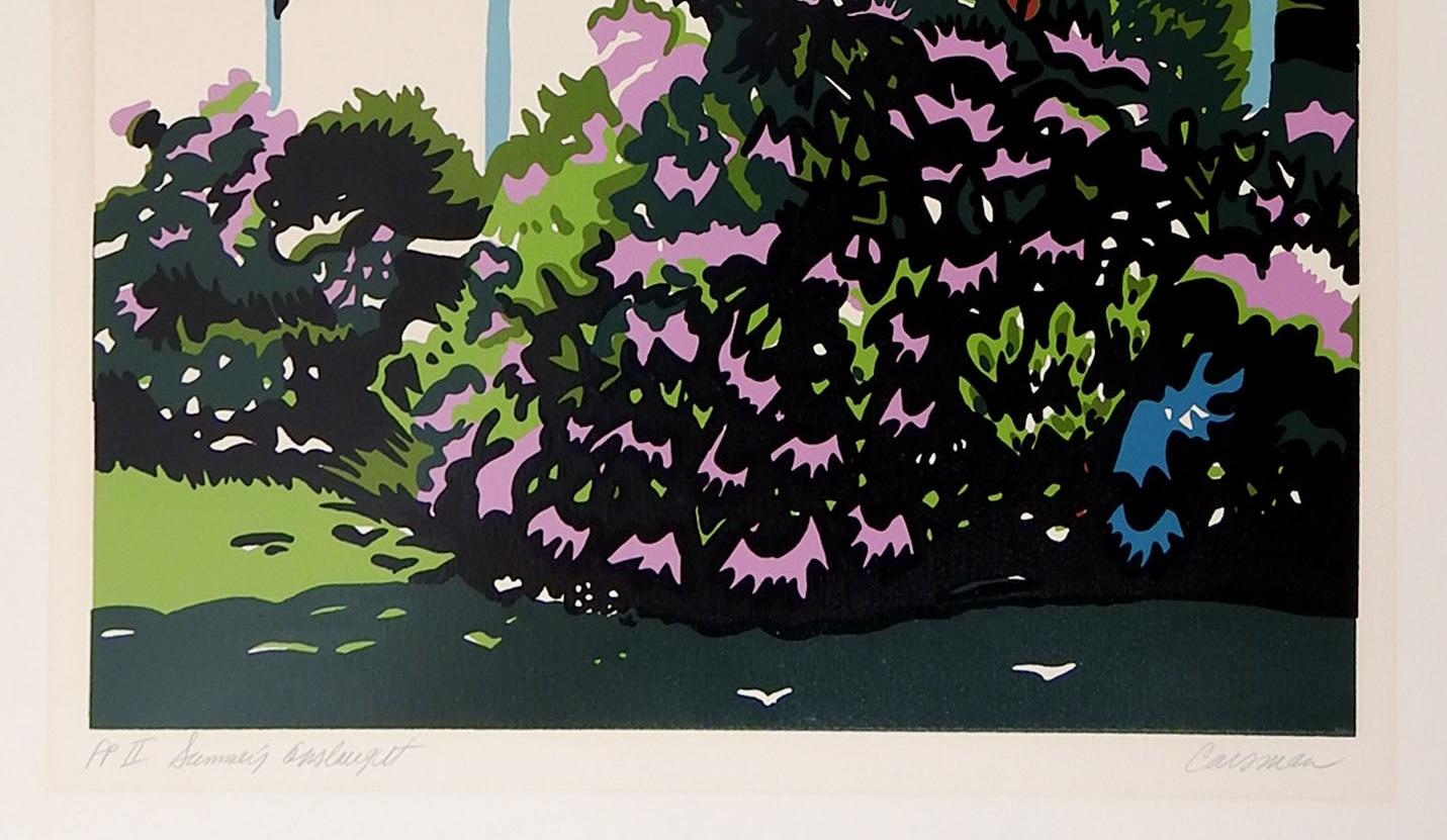1979 Summers Onslaught II' serigraph on paper print by artist Jon Carsman (1944–1987) American. Signed and titled in pencil lower margin. Unframed, image size 17