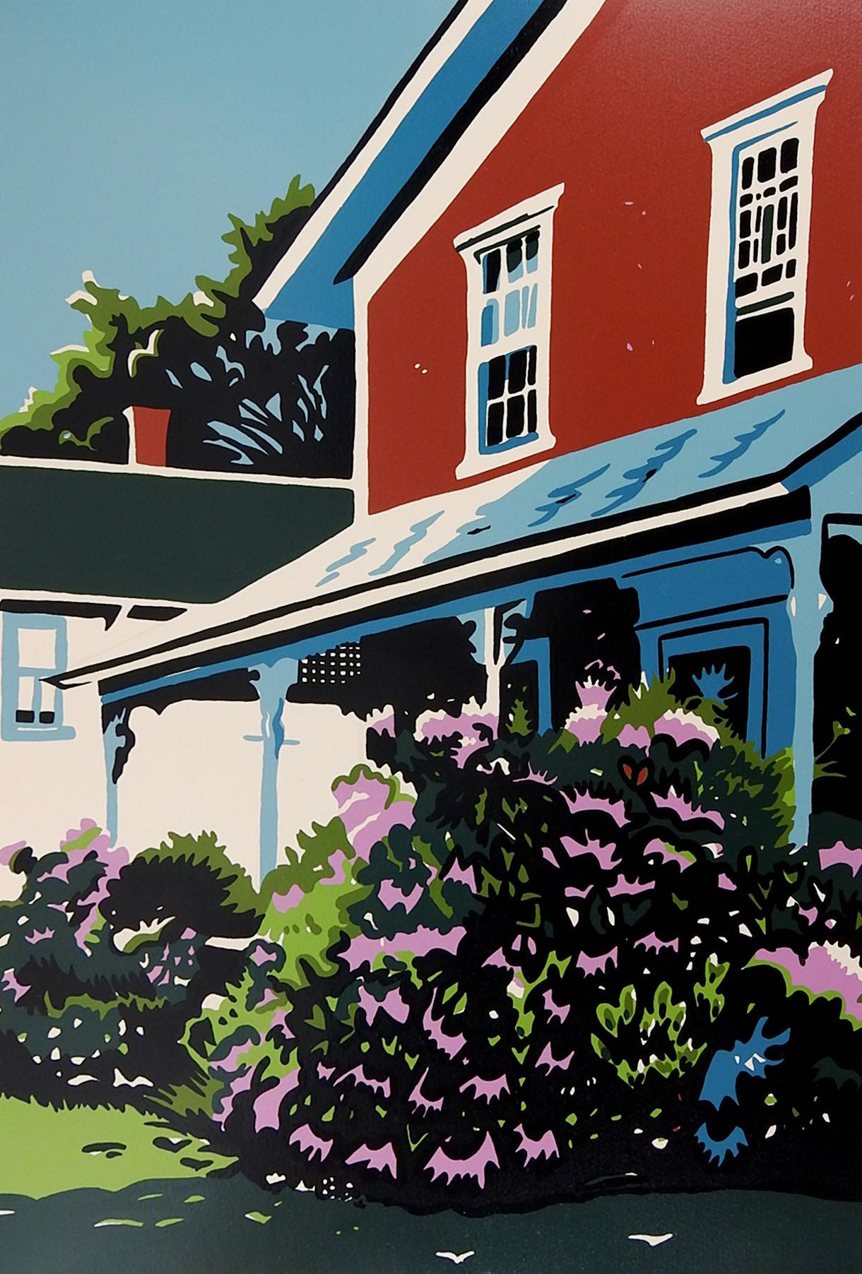 American 1979 Summers Onslaught II Old House Serigraph by Jon Carsman For Sale